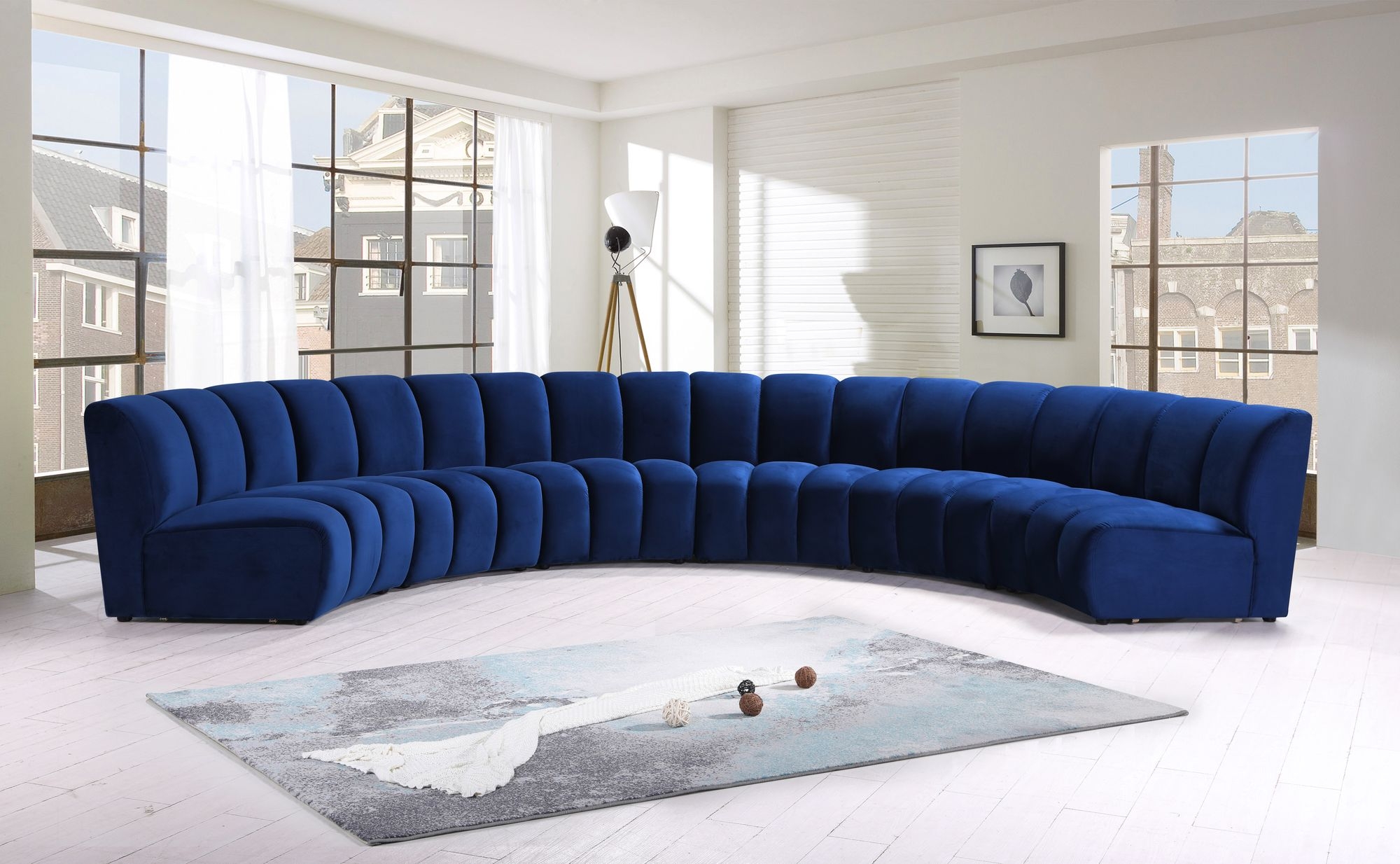 Infinity 174" 6-Piece Boucle Fabric Sectional Sofa