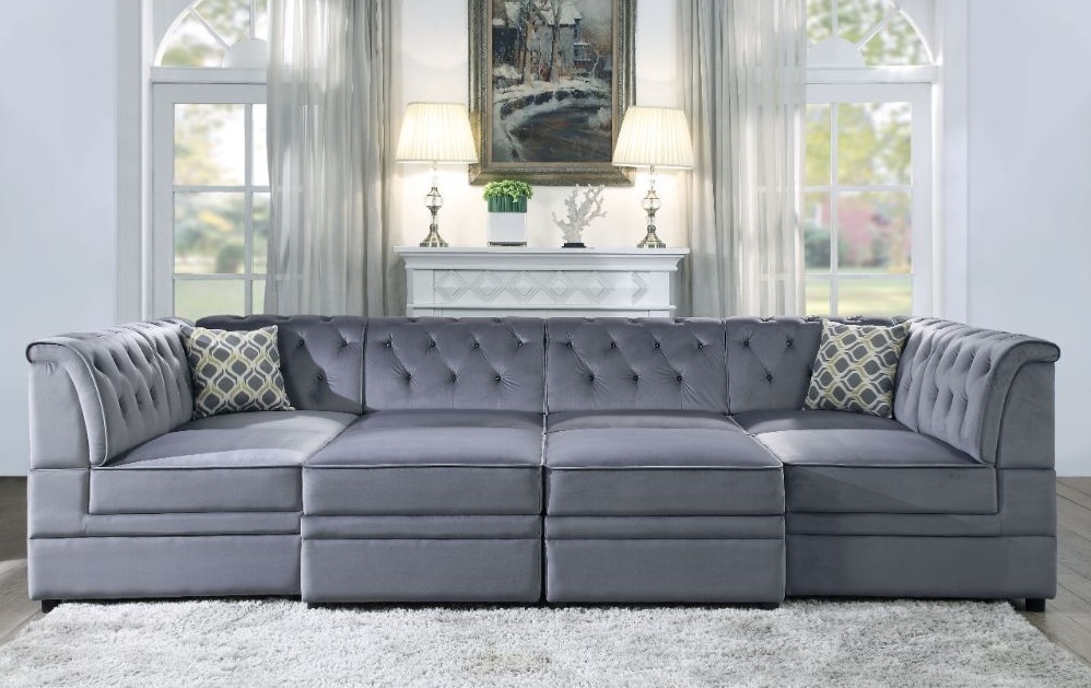 Bois II Velvet U-Shaped Modular Sectional Sofa