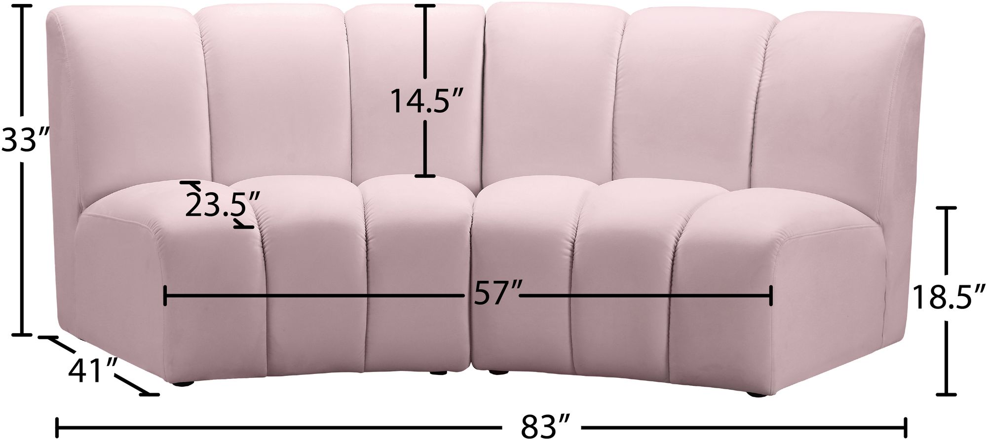 Infinity Velvet Modular Loveseat