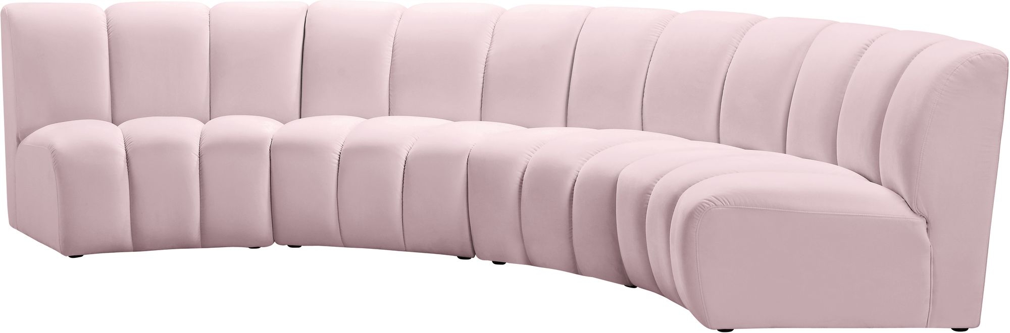 Infinity 148" 4-Piece Velvet Modular Sectional