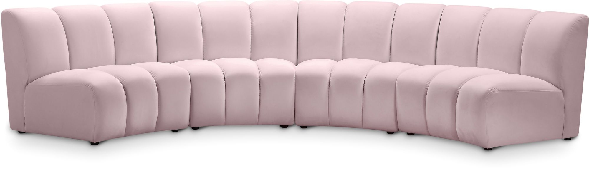 Infinity 148" 4-Piece Velvet Modular Sectional