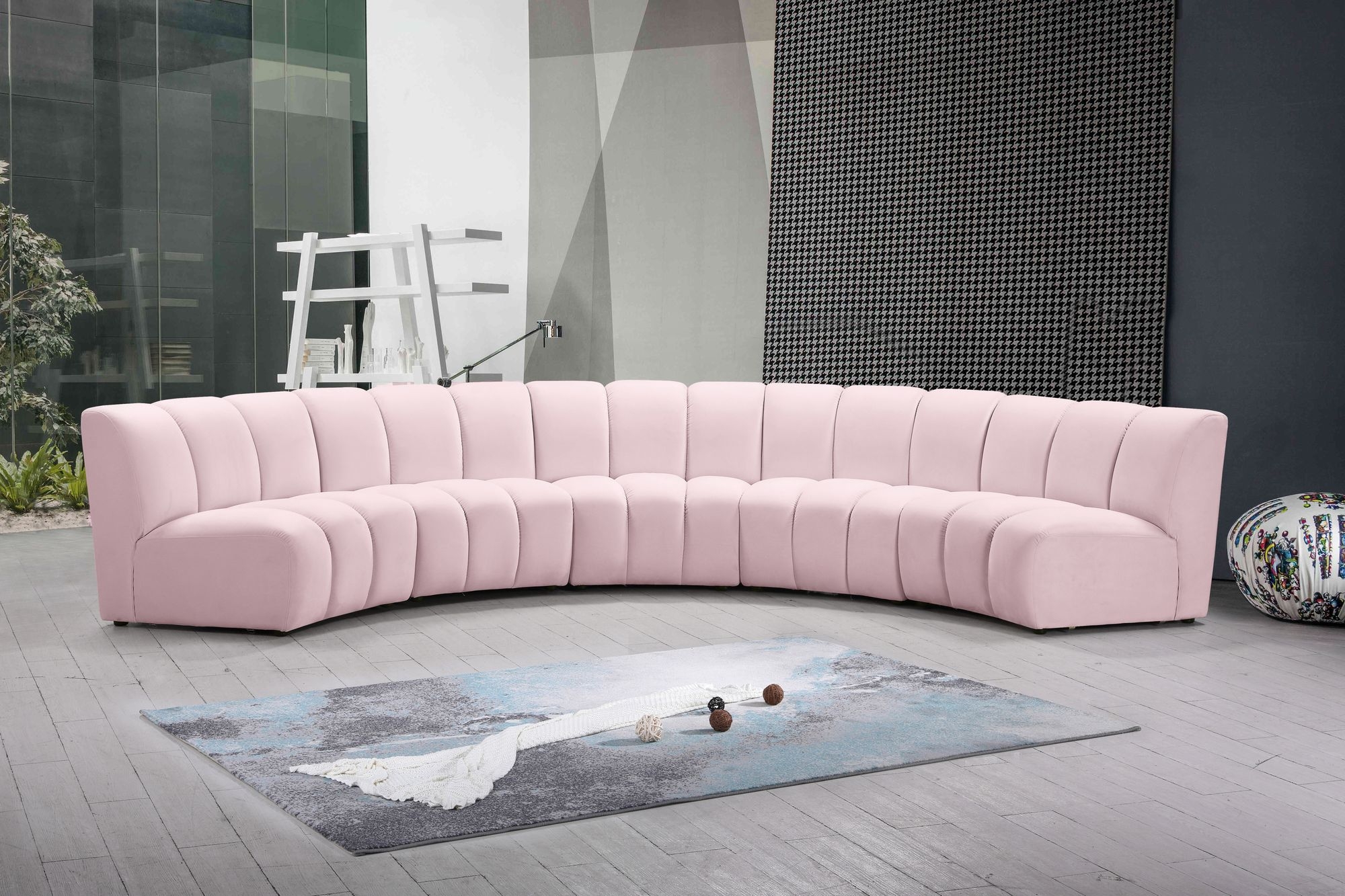 Infinity 167" 5-Piece Boucle Fabric Sectional Sofa
