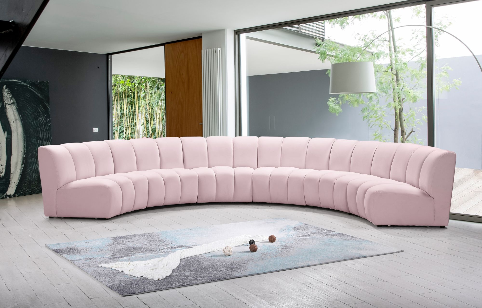 Infinity 174" 6-Piece Boucle Fabric Sectional Sofa