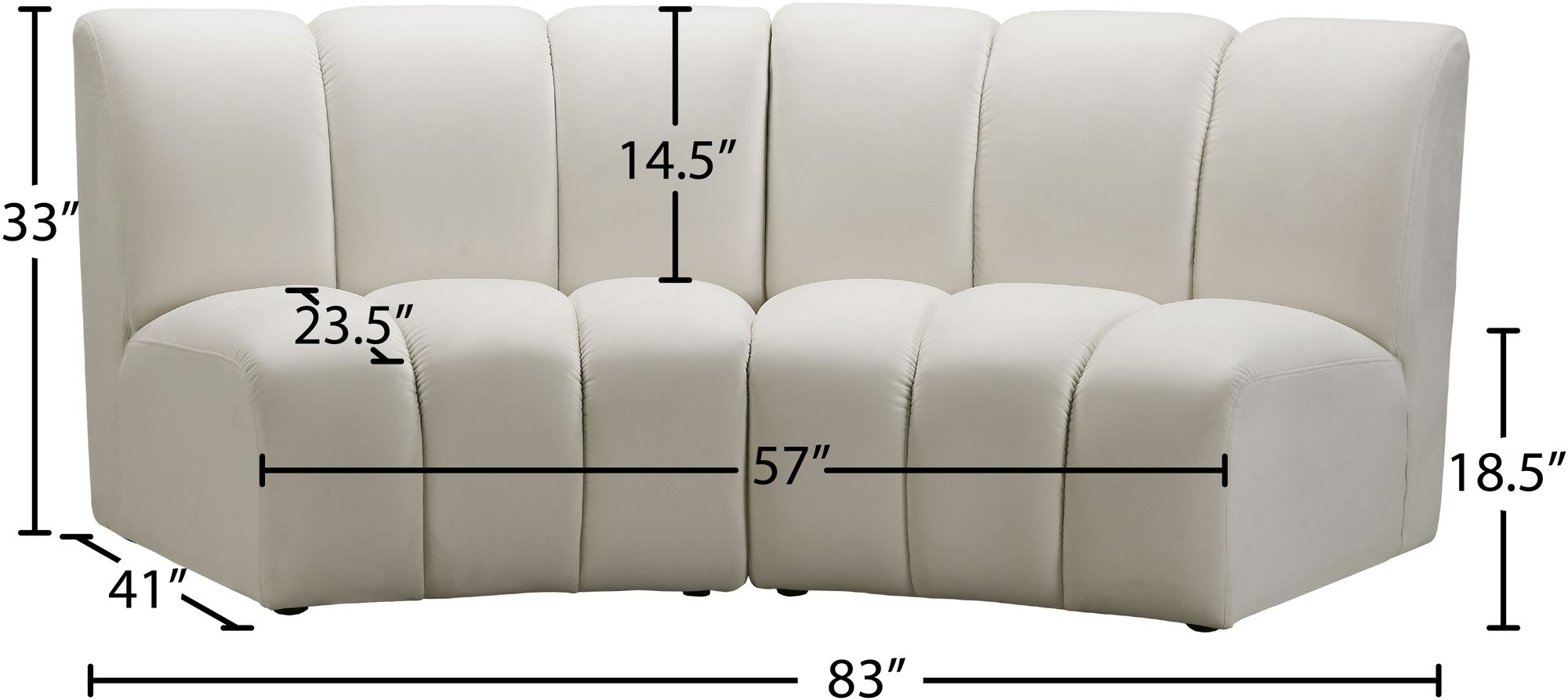 Infinity Velvet Modular Loveseat