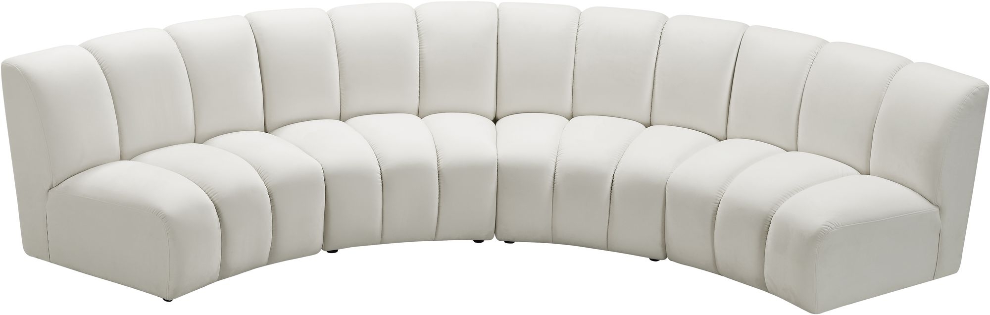 Infinity 148" 4-Piece Velvet Modular Sectional