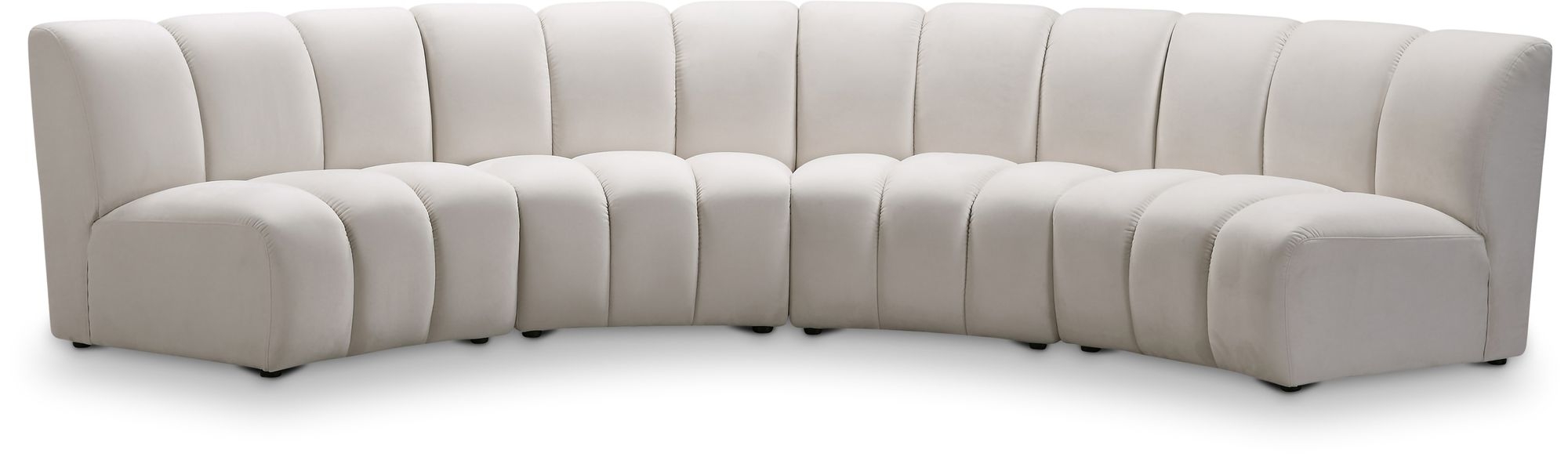 Infinity 148" 4-Piece Velvet Modular Sectional