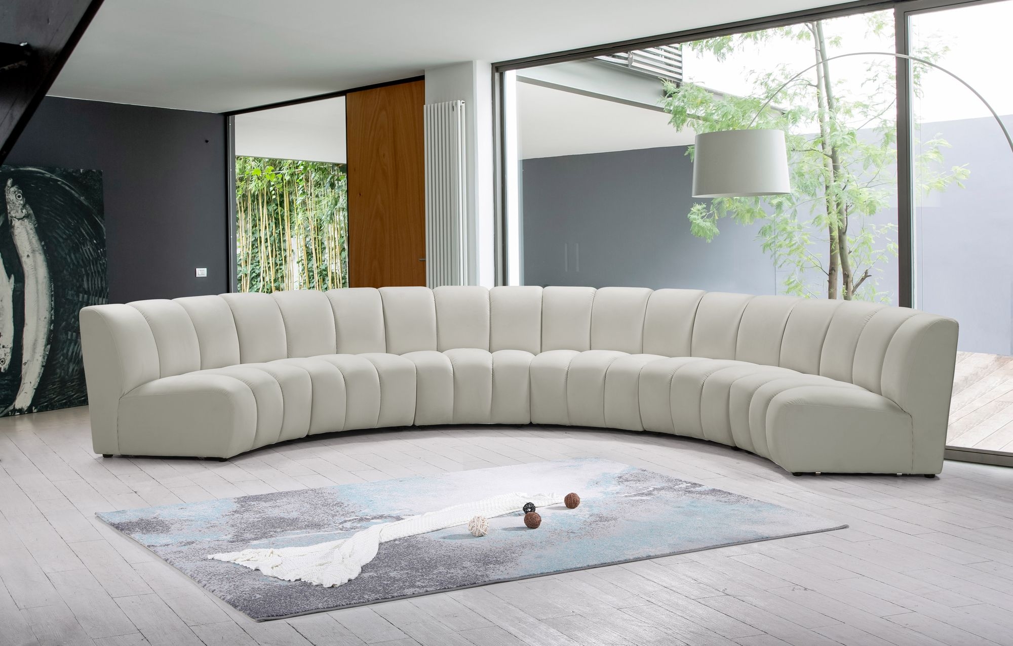 Infinity 174" 6-Piece Boucle Fabric Sectional Sofa