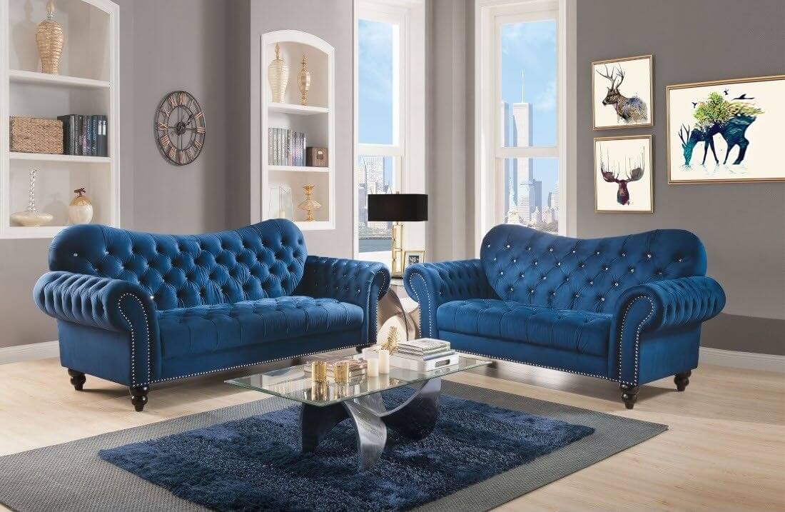 Iberis Velvet Living Room Set