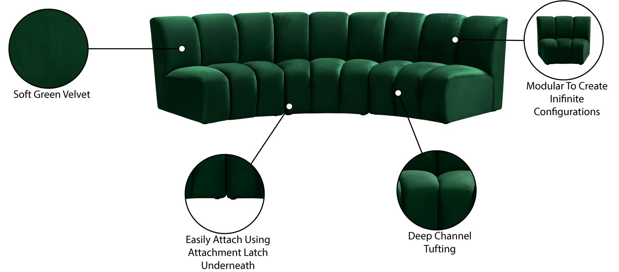 Infinity Velvet Modular Sofa