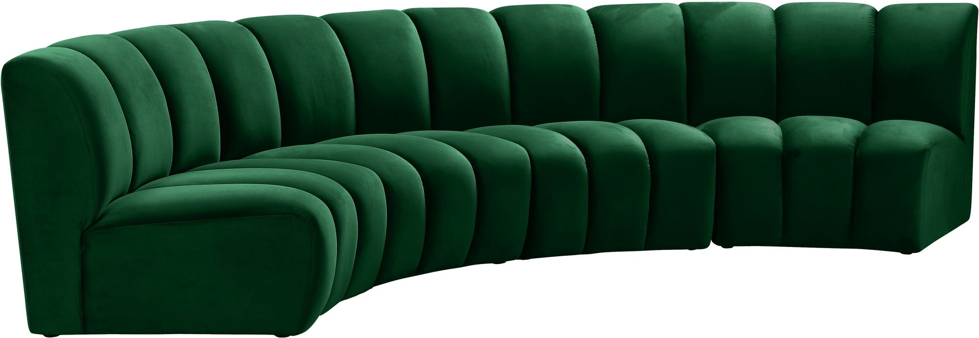 Infinity 148" 4-Piece Velvet Modular Sectional