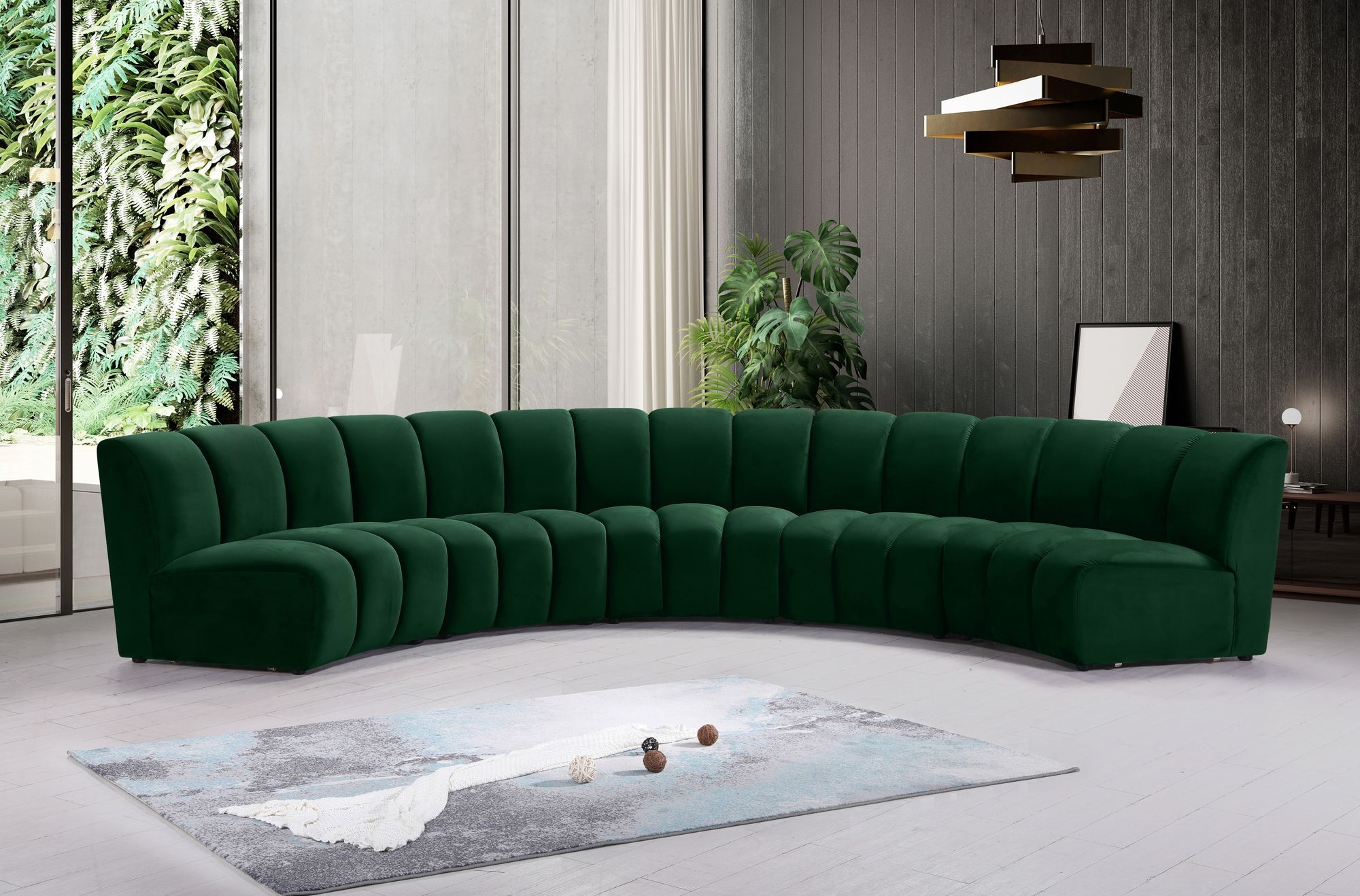 Infinity 167" 5-Piece Boucle Fabric Sectional Sofa