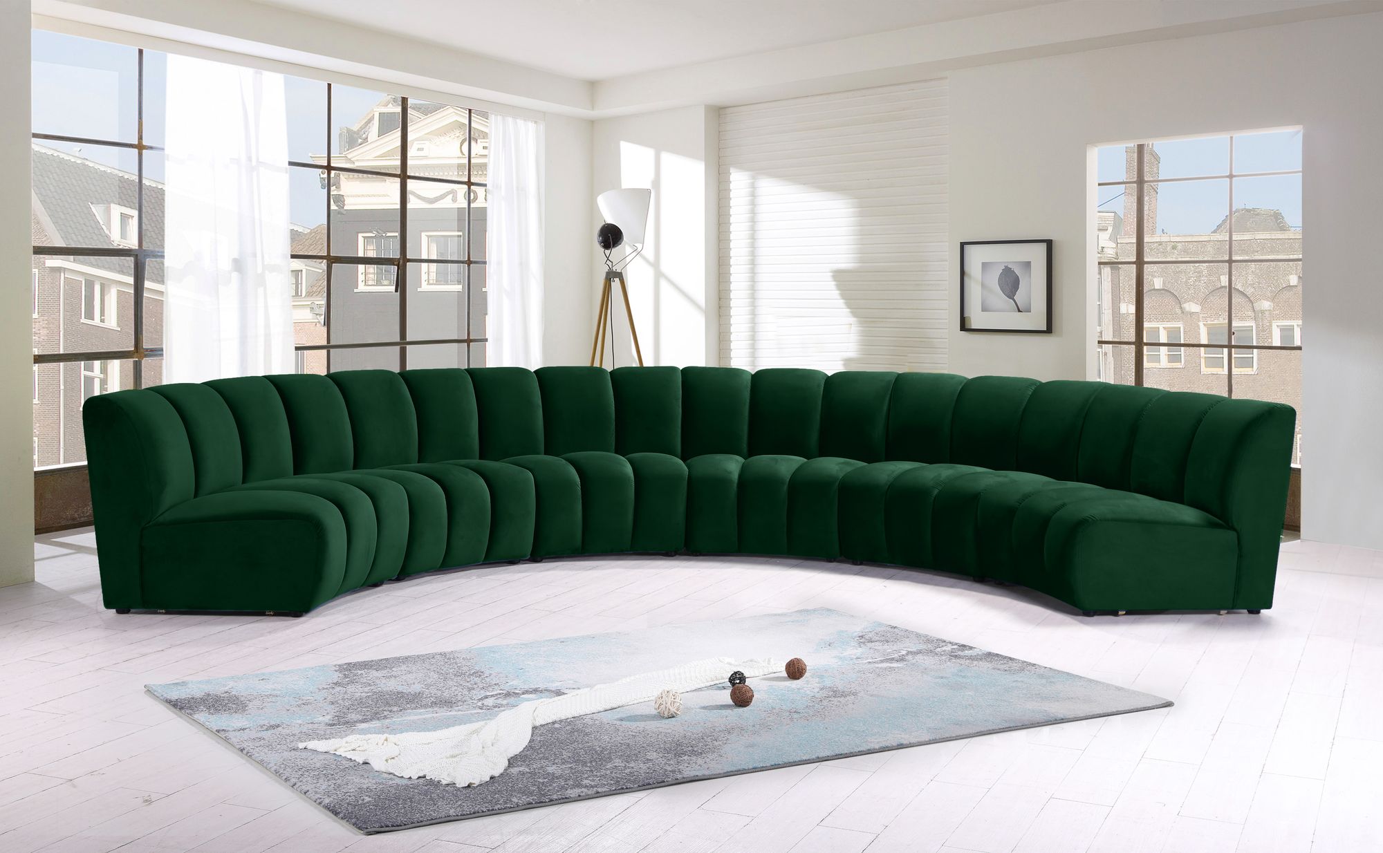 Infinity 174" 6-Piece Velvet Modular Sectional