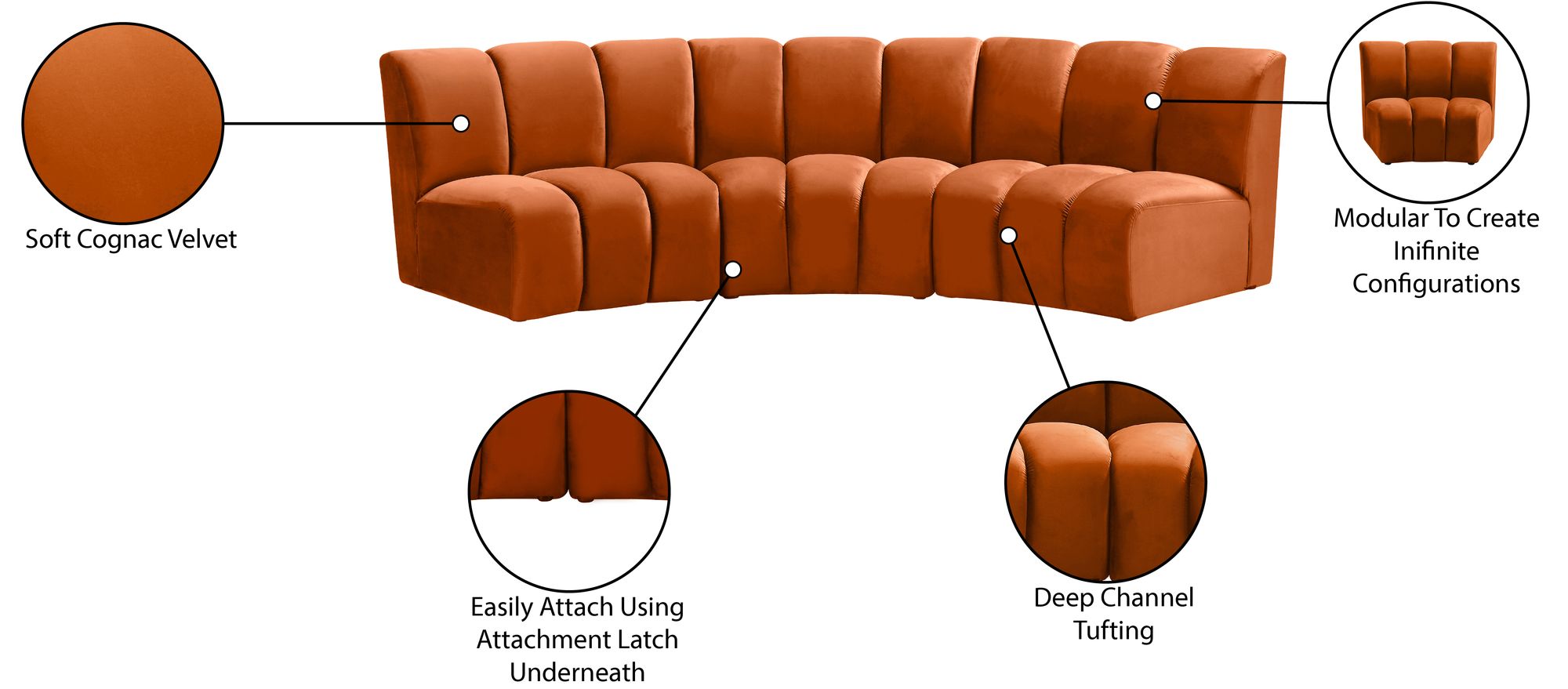 Infinity Velvet Modular Sofa