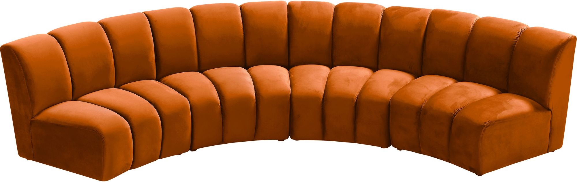 Infinity 148" 4-Piece Velvet Modular Sectional