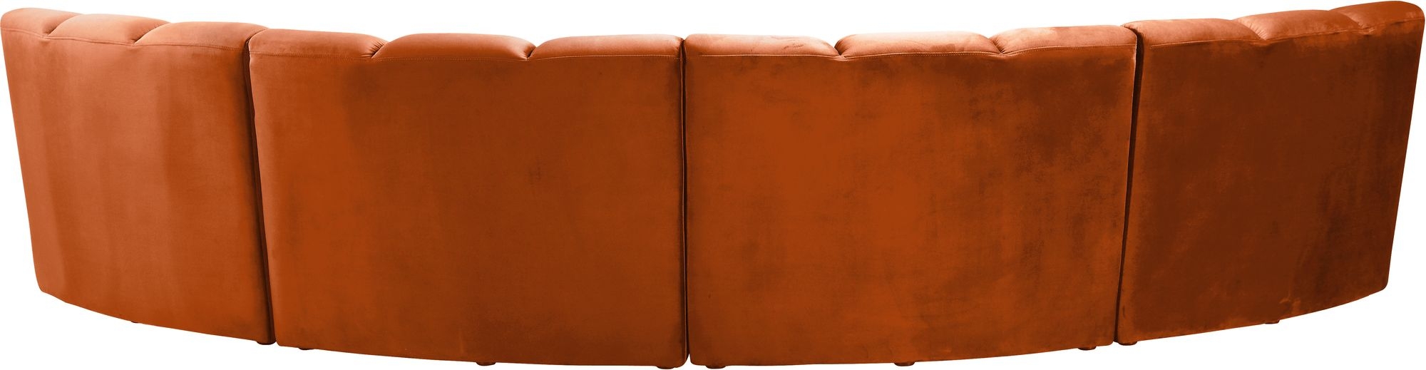 Infinity 148" 4-Piece Velvet Modular Sectional