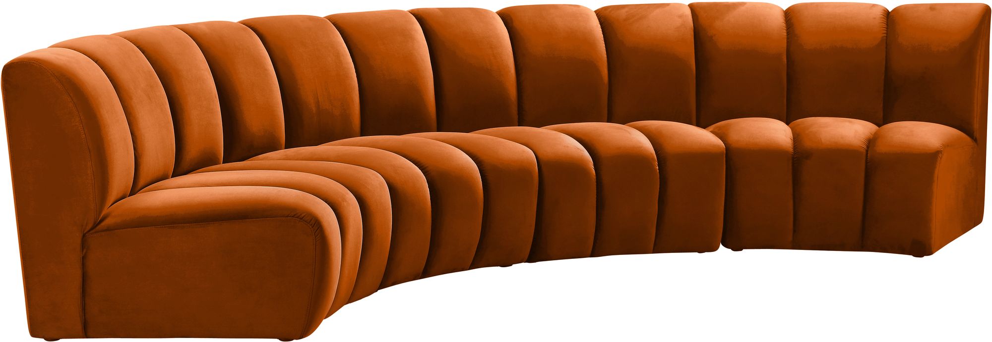 Infinity 148" 4-Piece Velvet Modular Sectional