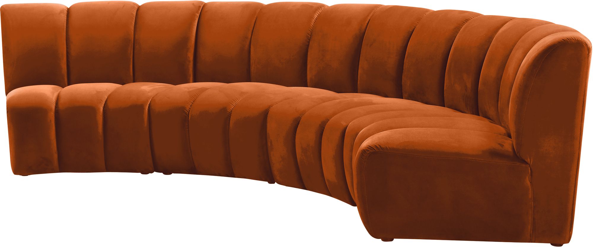 Infinity 148" 4-Piece Velvet Modular Sectional
