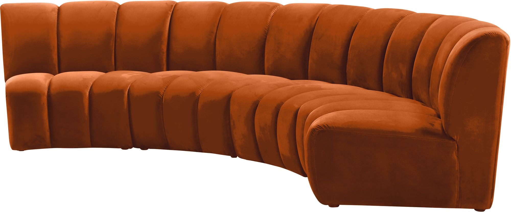 Infinity 148" 4-Piece Velvet Modular Sectional