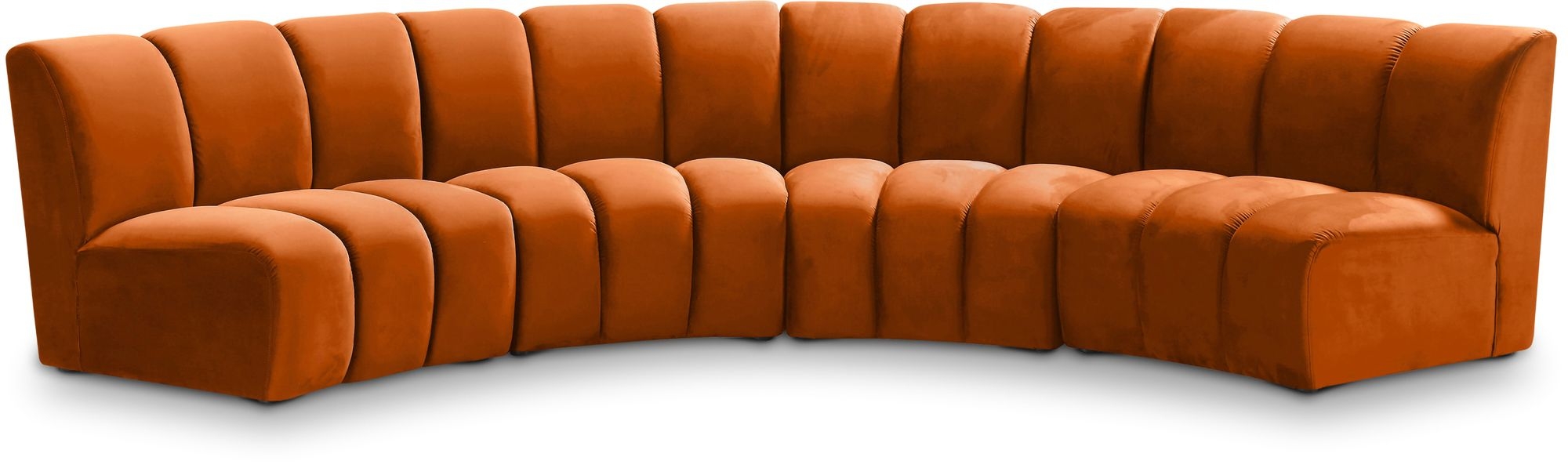 Infinity 148" 4-Piece Velvet Modular Sectional