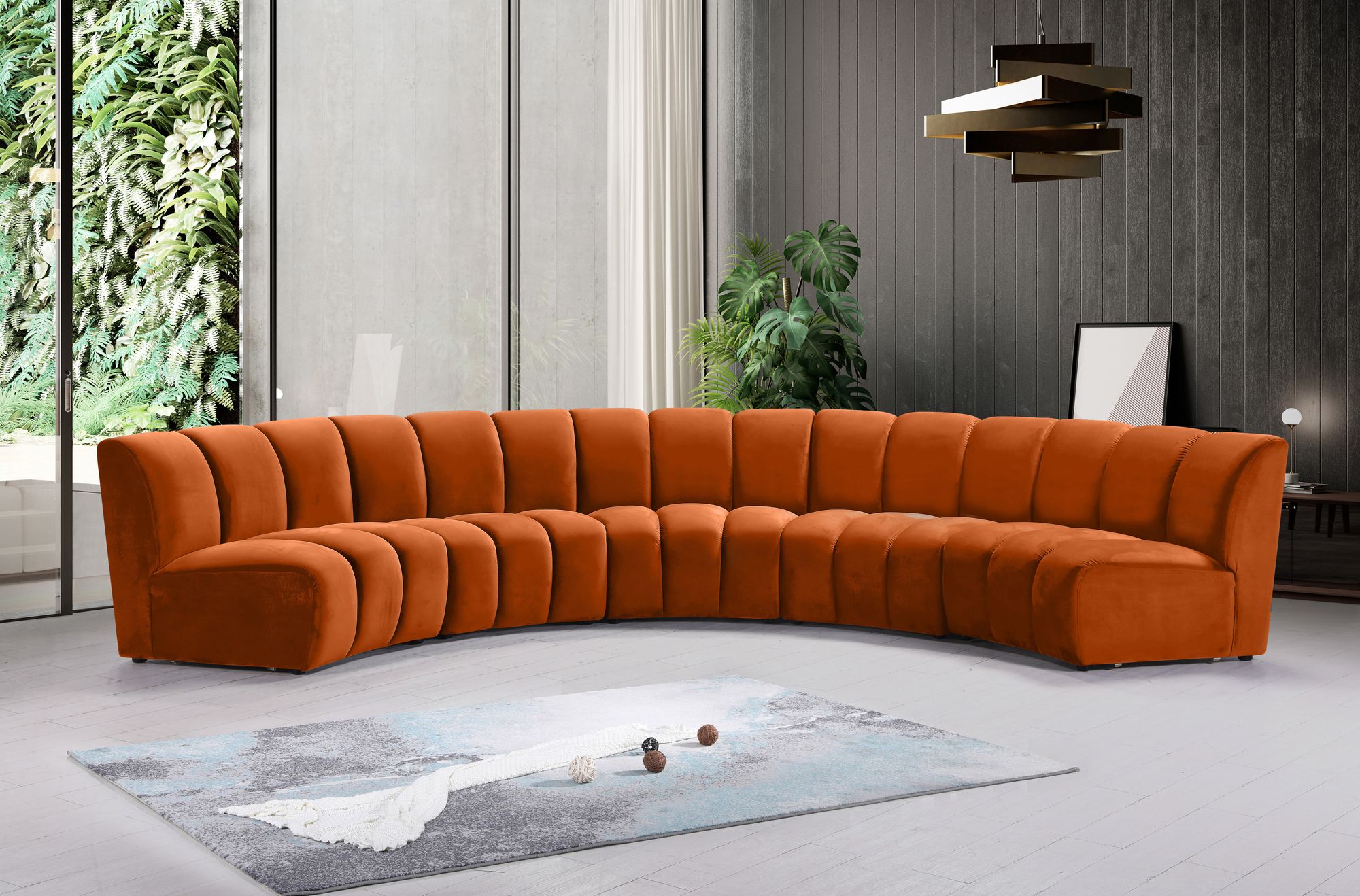 Infinity 167" 5-Piece Velvet Modular Sectional