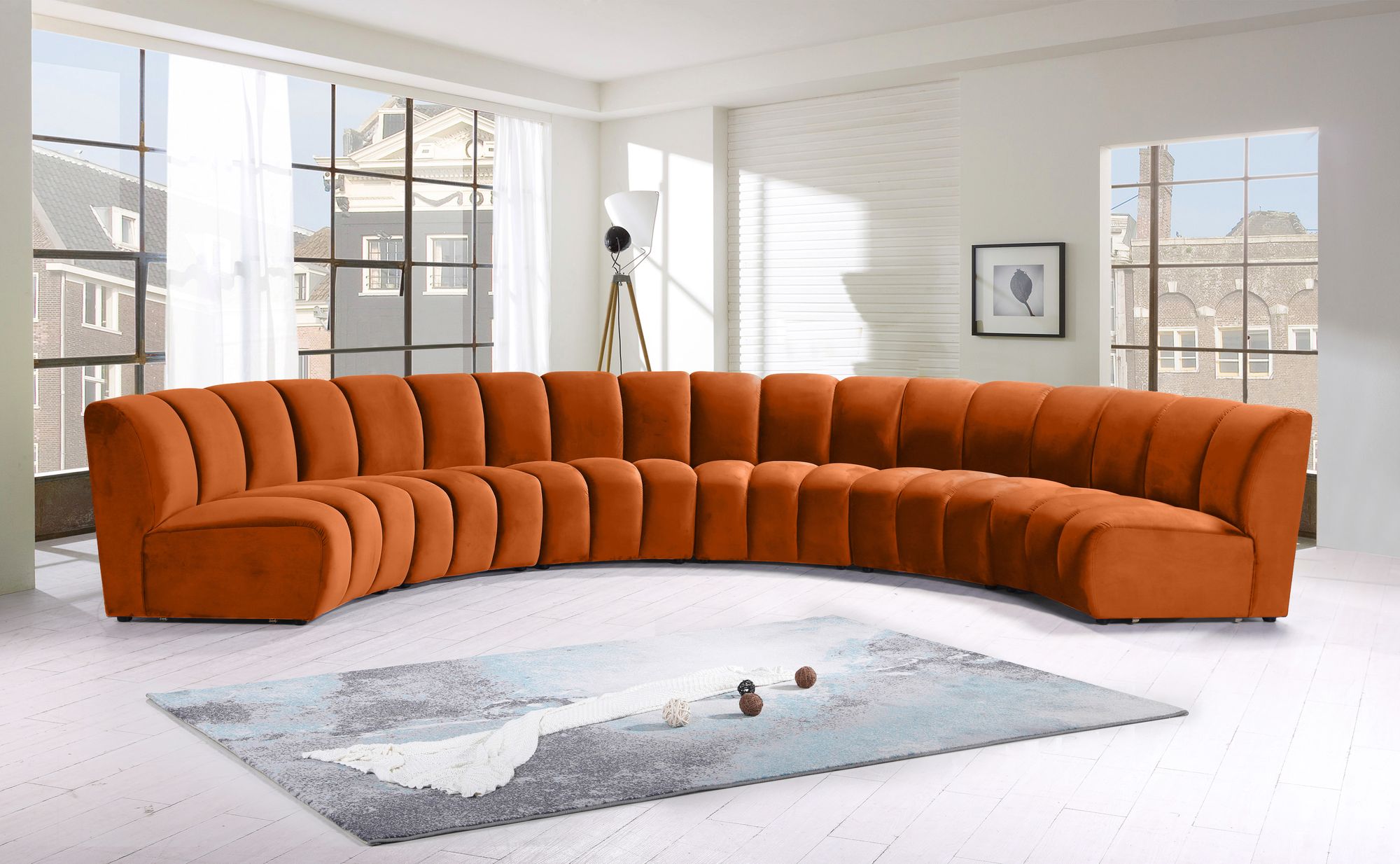 Infinity 174" 6-Piece Velvet Modular Sectional
