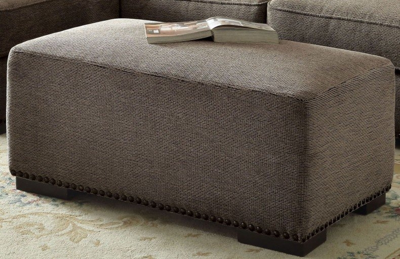 Ushury Chenille Fabric Ottoman