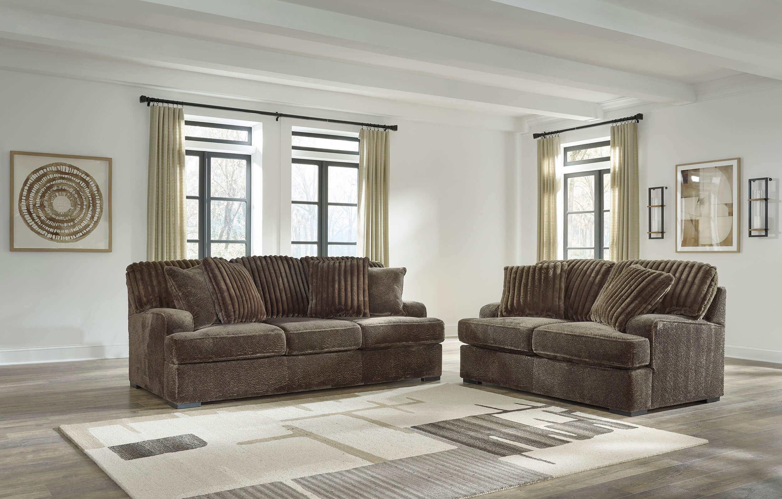Aylesworth Chocolate Sofa And Loveseat