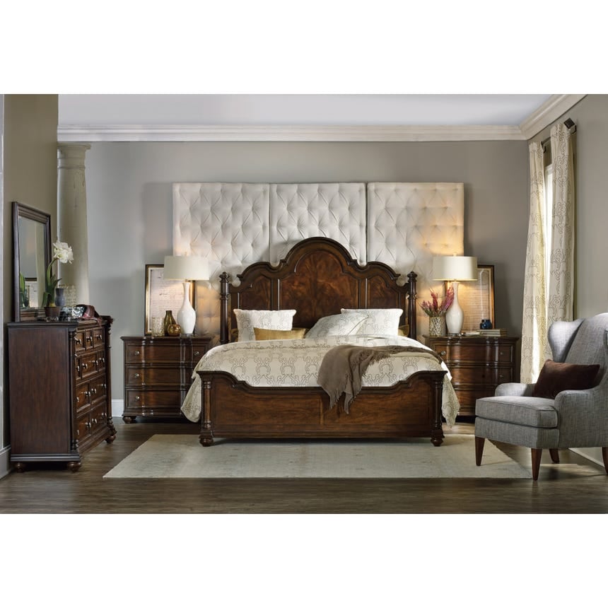 Leesburg Rectangular Mahogany Veneer/Glass Landscape Mirror