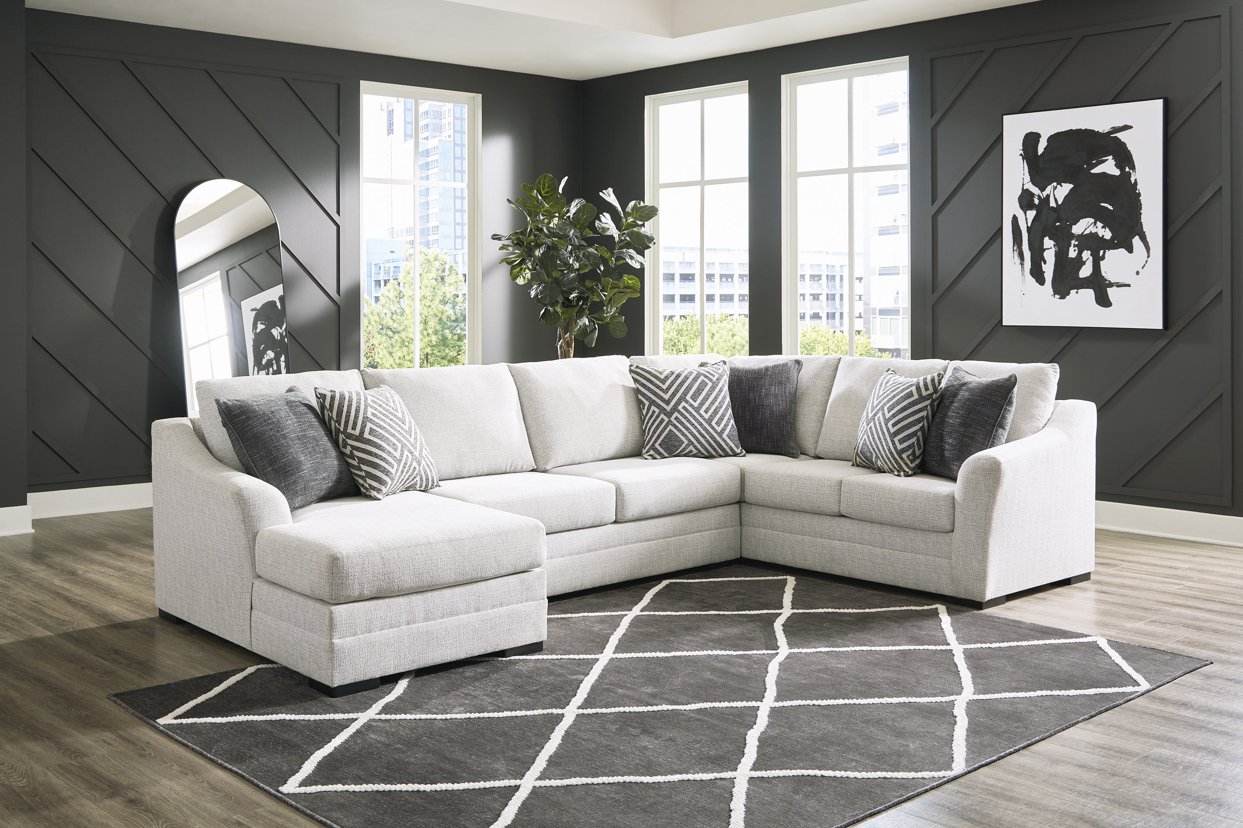 Koralynn Stone 3-Piece Sectional with Chaise
