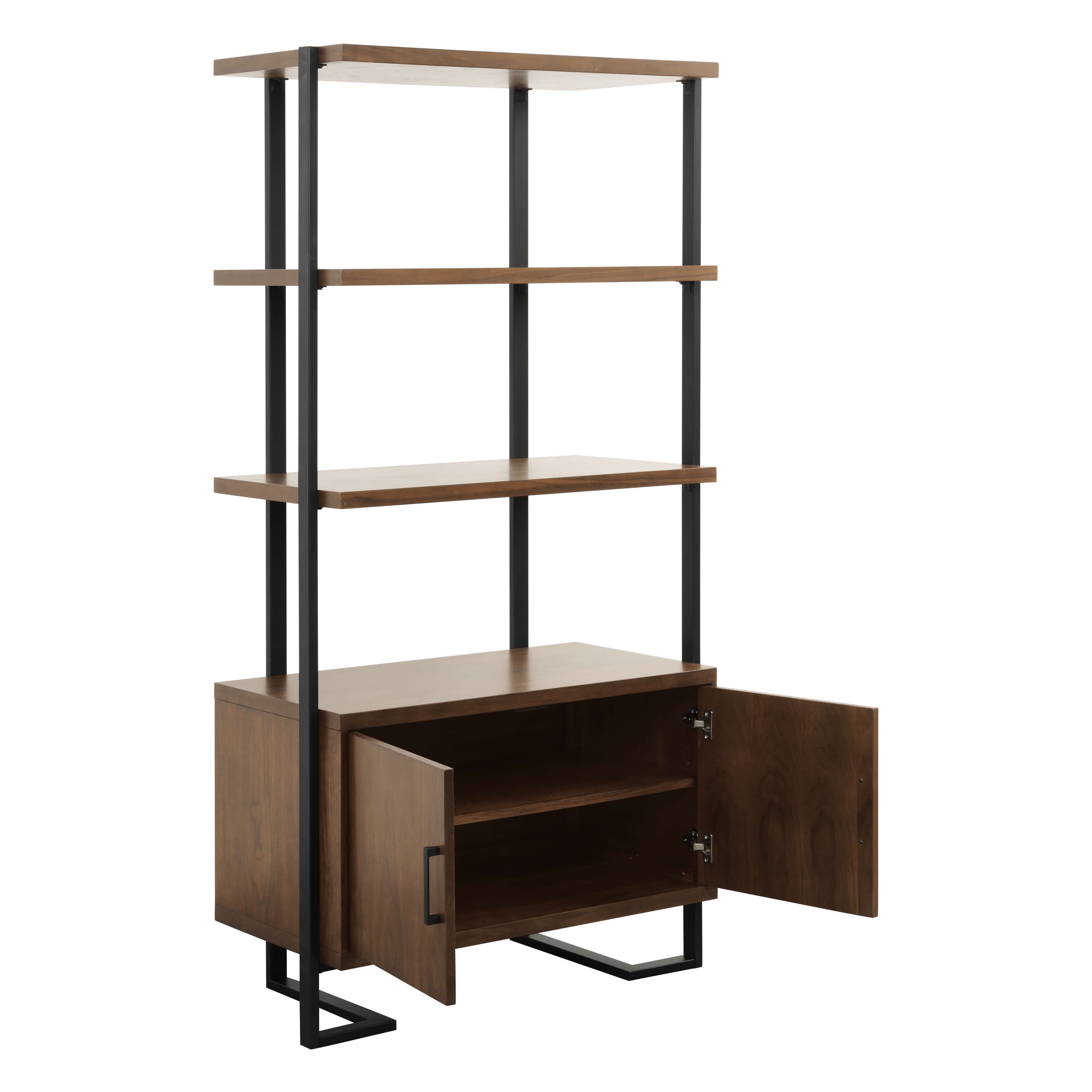 Sedley Transitional Wood Bookcase w/Cabinet
