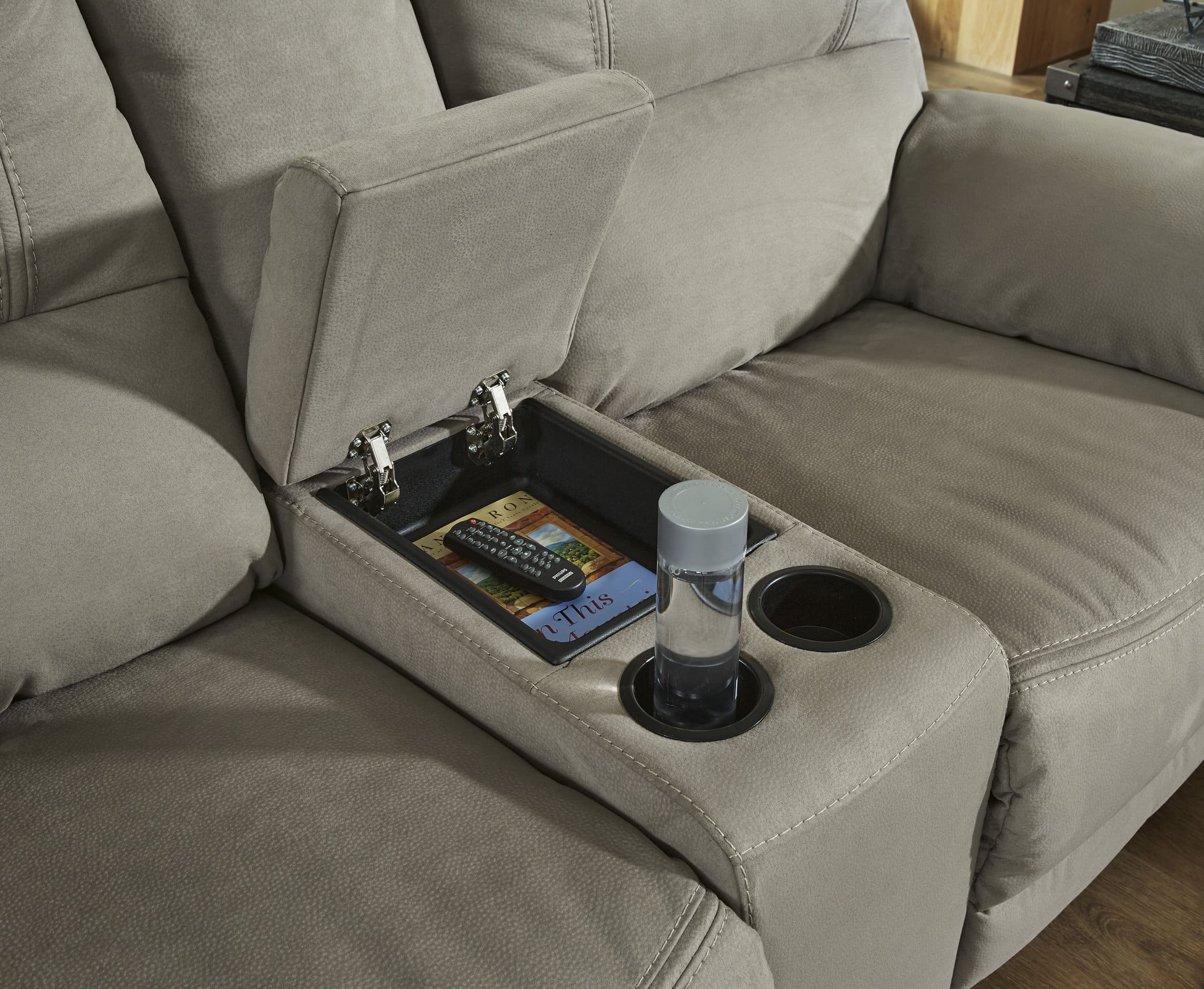 Next-Gen Gaucho Faux Nubuck Leather Reclining Living Room Set