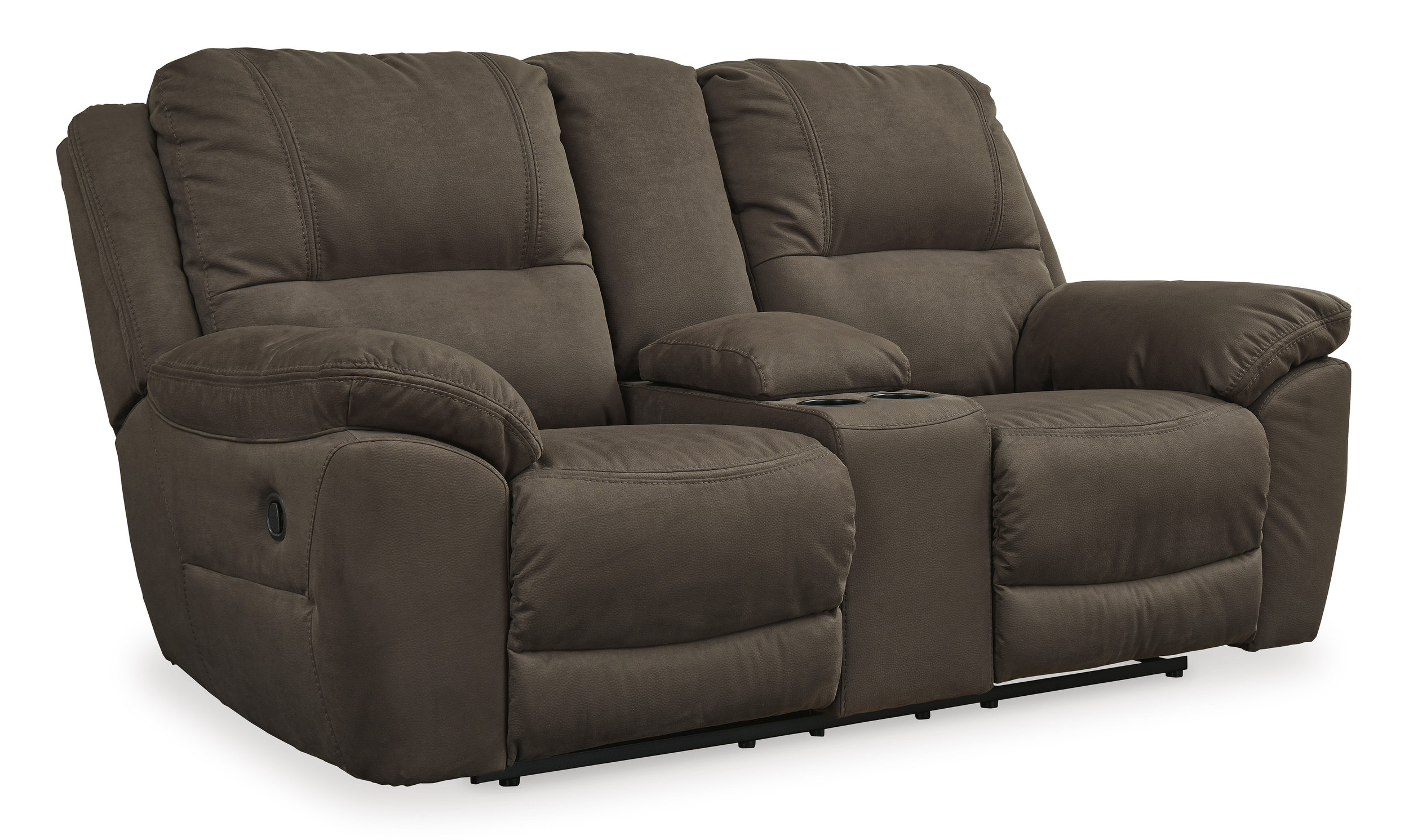Next-Gen Gaucho Faux Nubuck Leather Reclining Loveseat w/Console