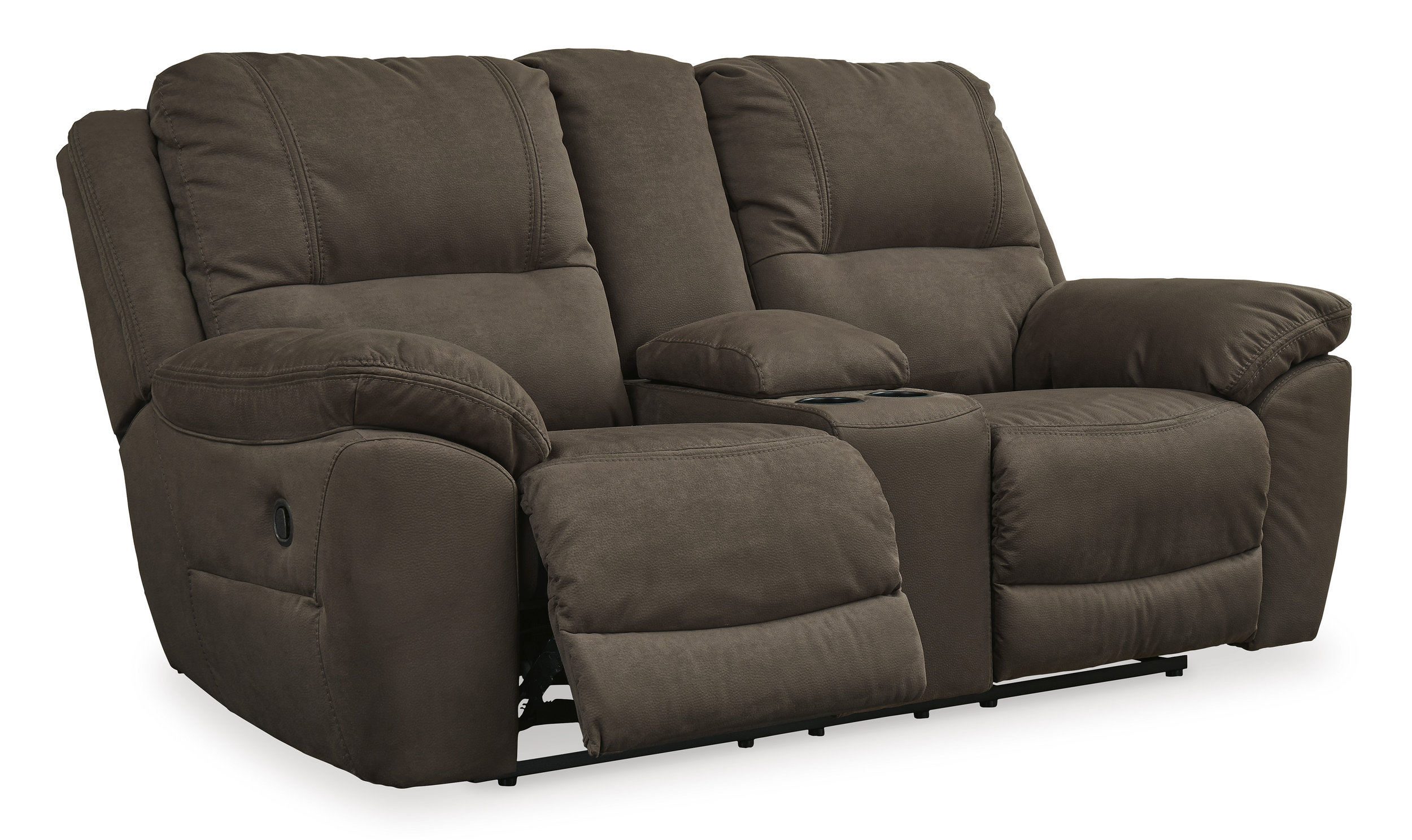 Next-Gen Gaucho Faux Nubuck Leather Reclining Loveseat w/Console