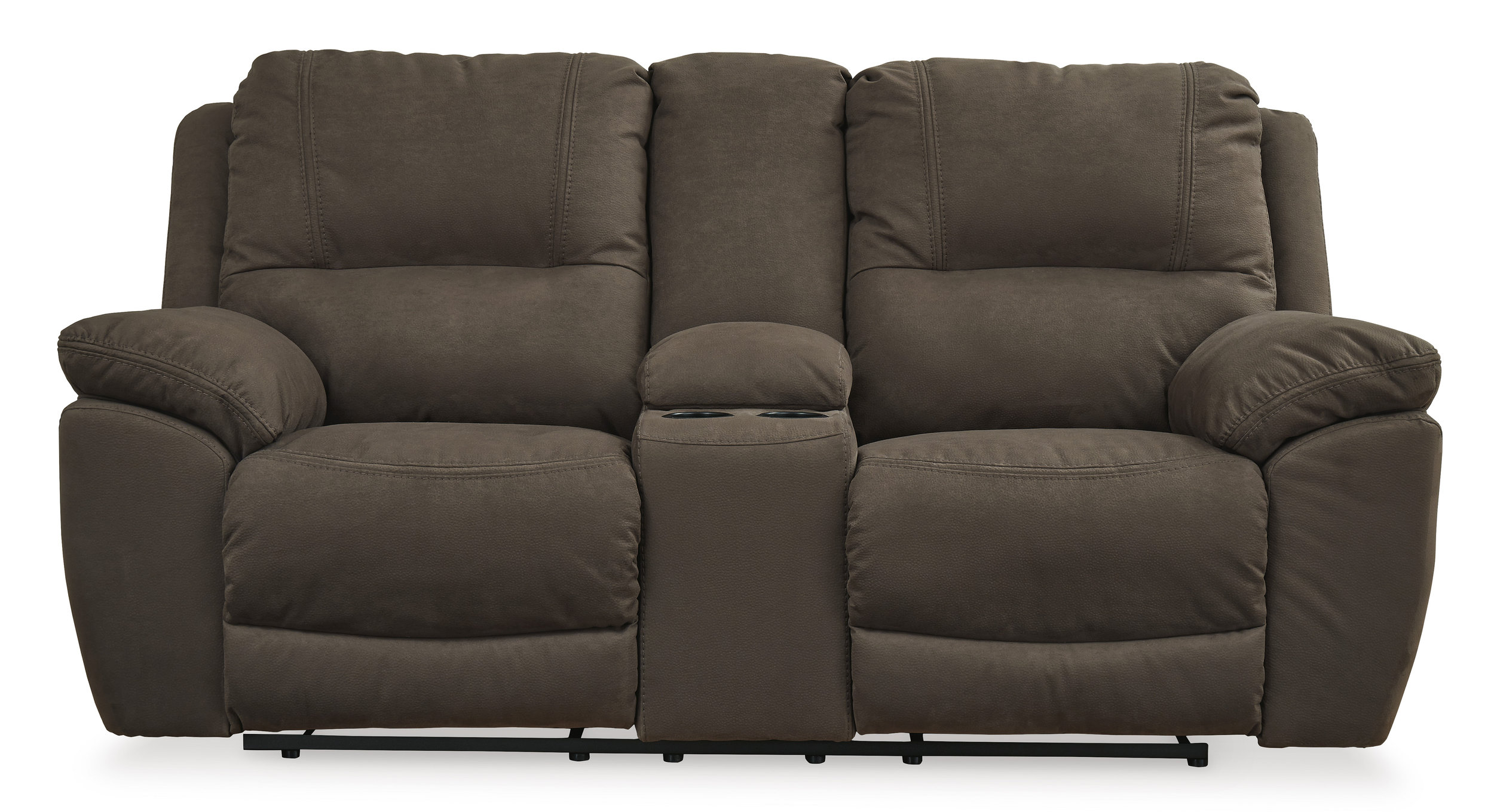 Next-Gen Gaucho Faux Nubuck Leather Reclining Loveseat w/Console