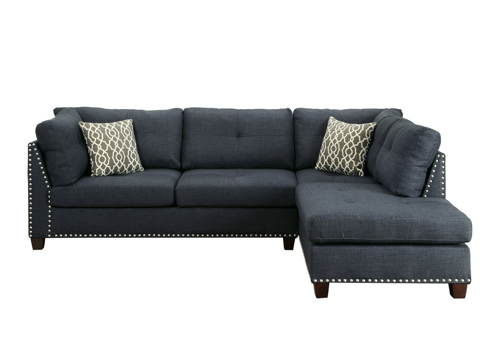 Laurissa Fabric Sectional Sofa w/Right Chaise & Ottoman