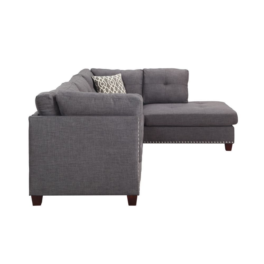 Laurissa Fabric Sectional Sofa w/Right Chaise & Ottoman