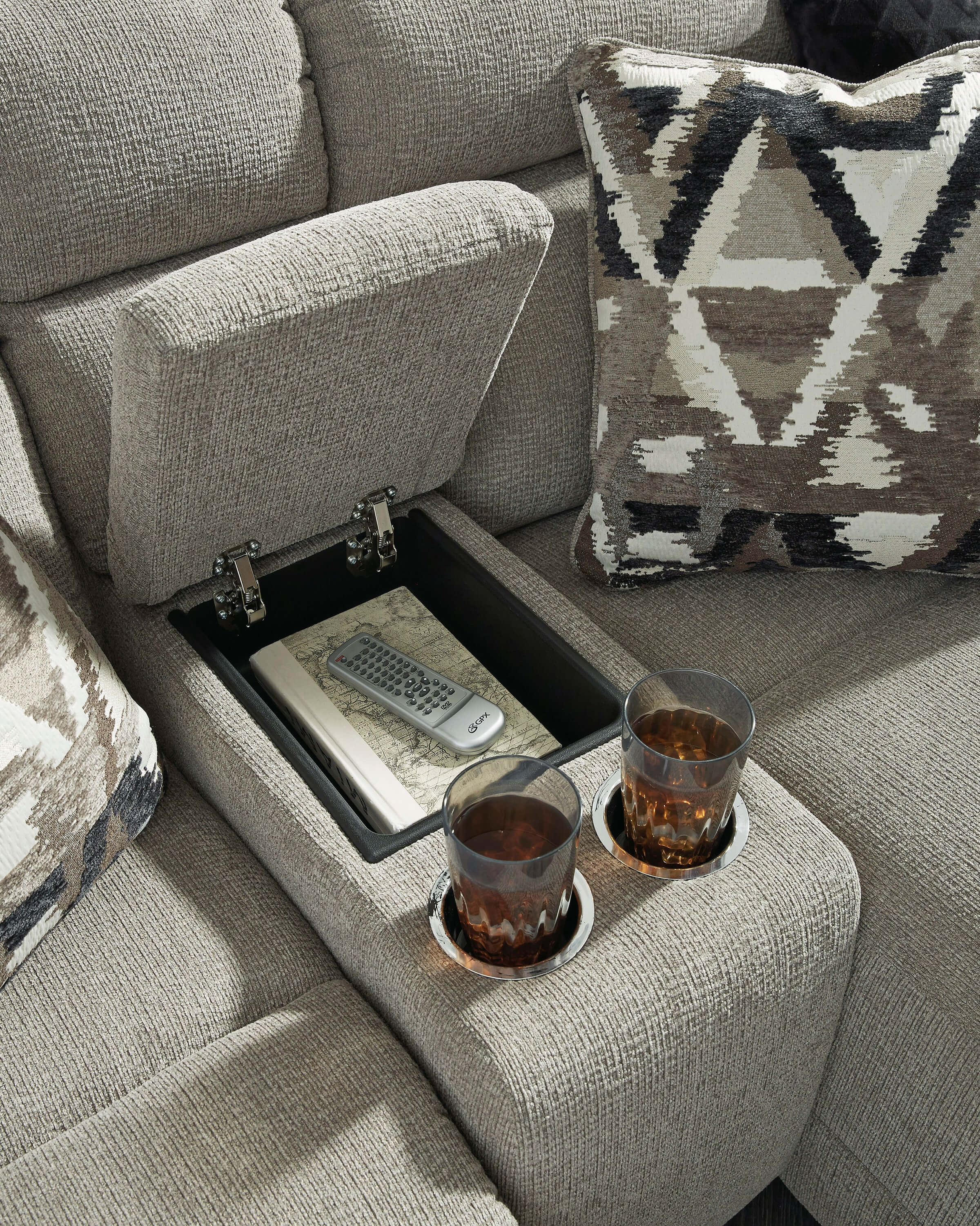 Colleyville 3-Piece Polyester Power Reclining Sectional Sofa w/Console