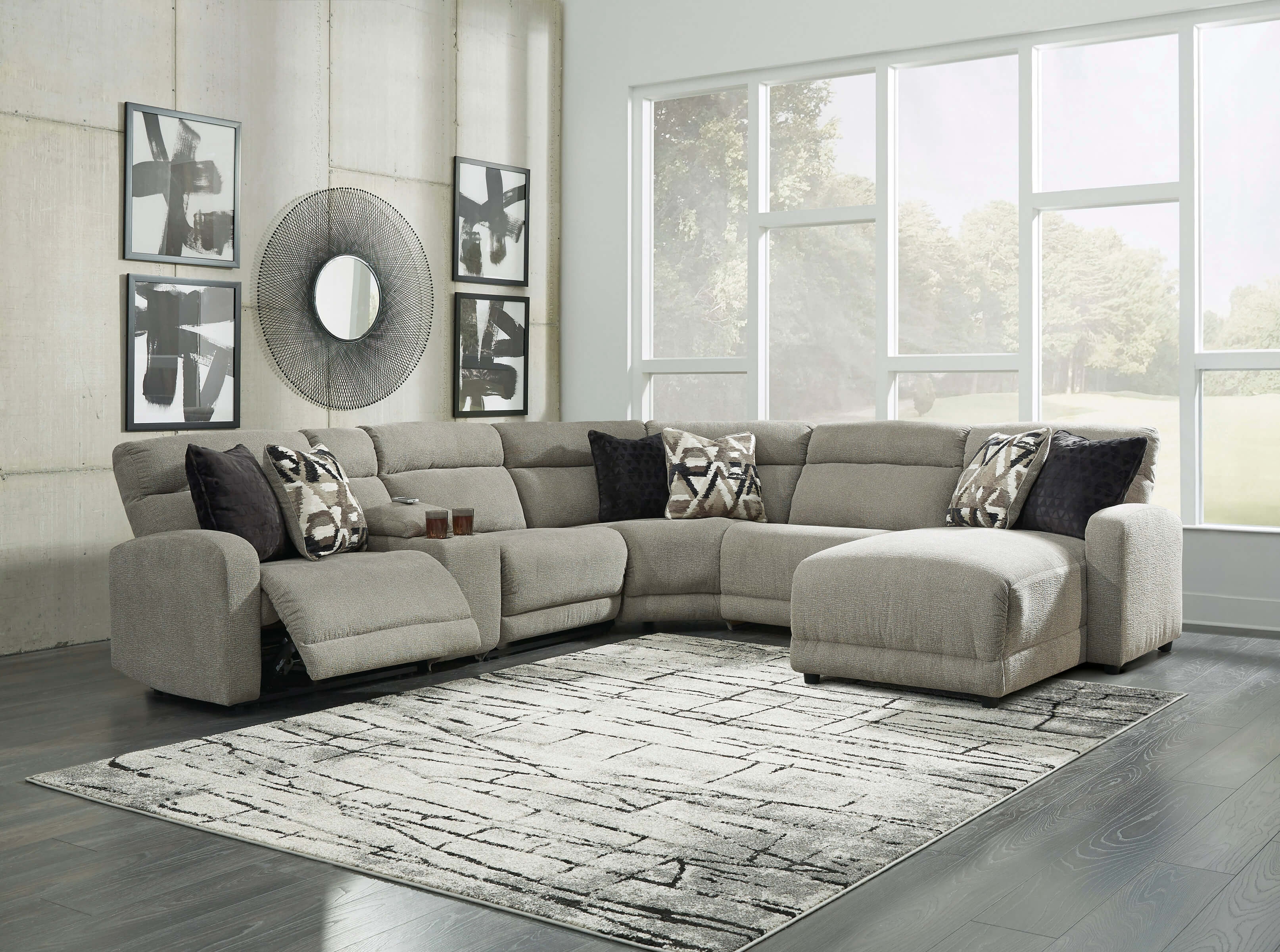 Colleyville 6-Piece Polyester Power Reclining Sectional Sofa