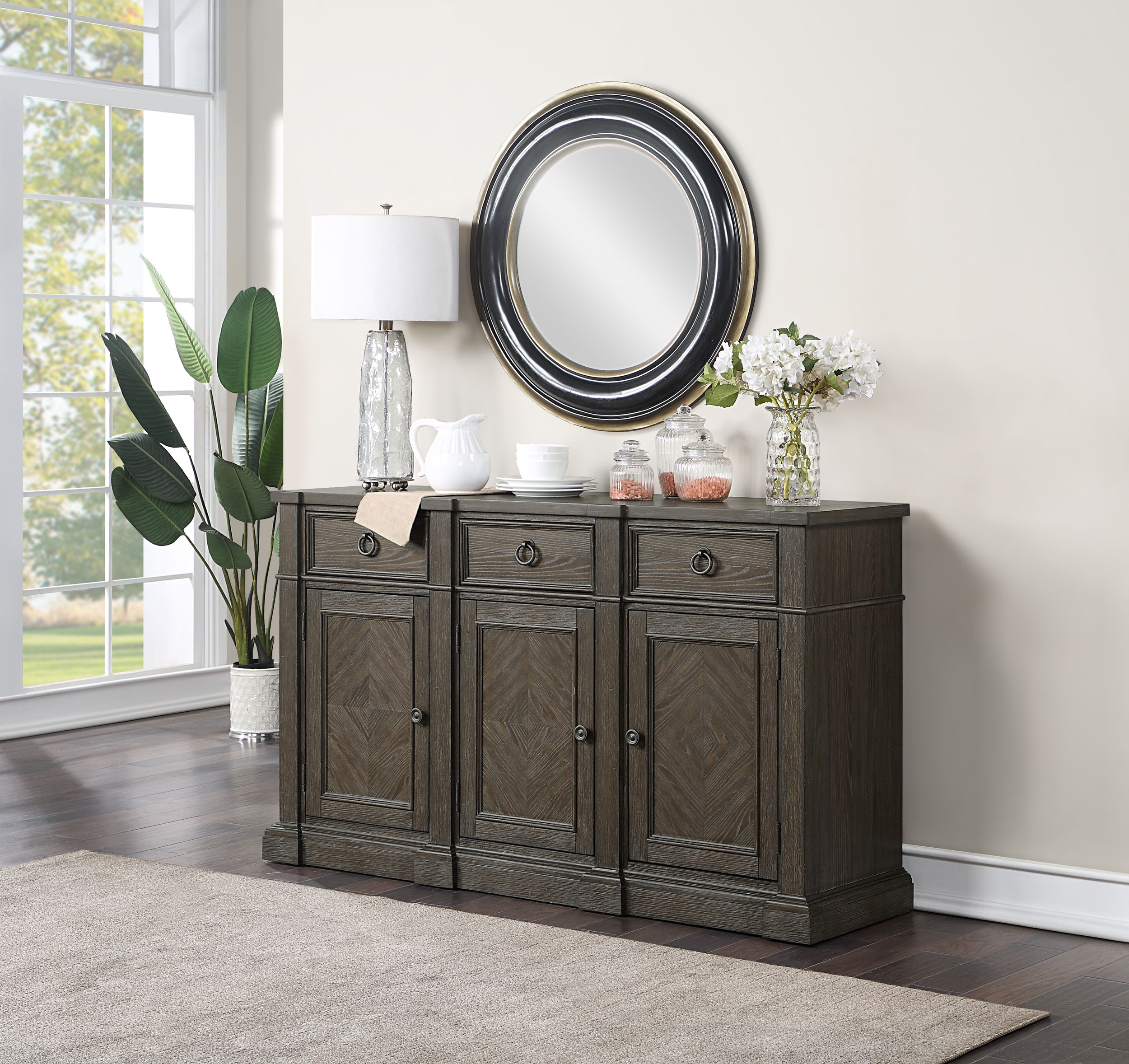 Sarasota Wood Server with 3 Drawers & 3 Doors