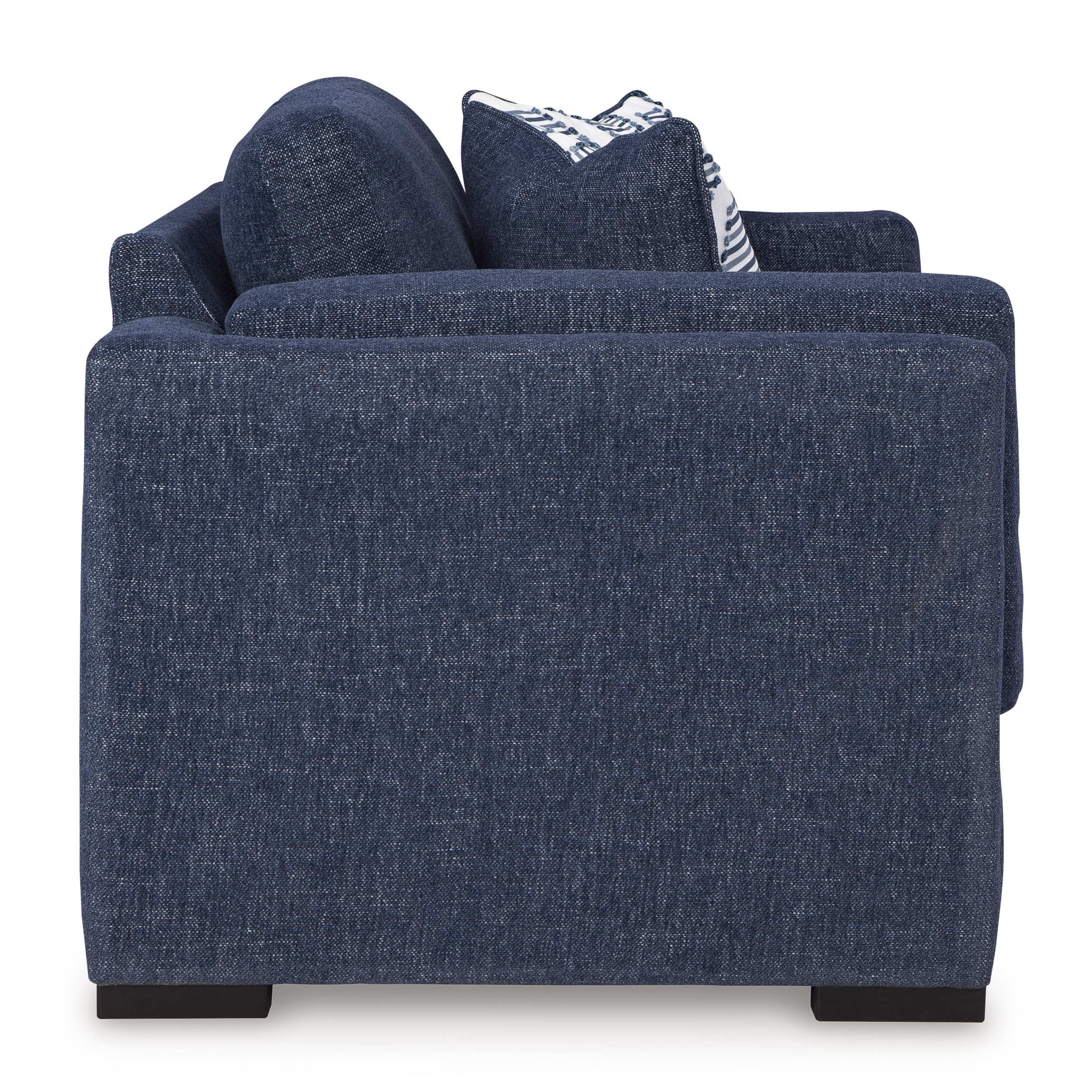 Evansley Casual Navy Loveseat | Machine-Washable Performance Fabric