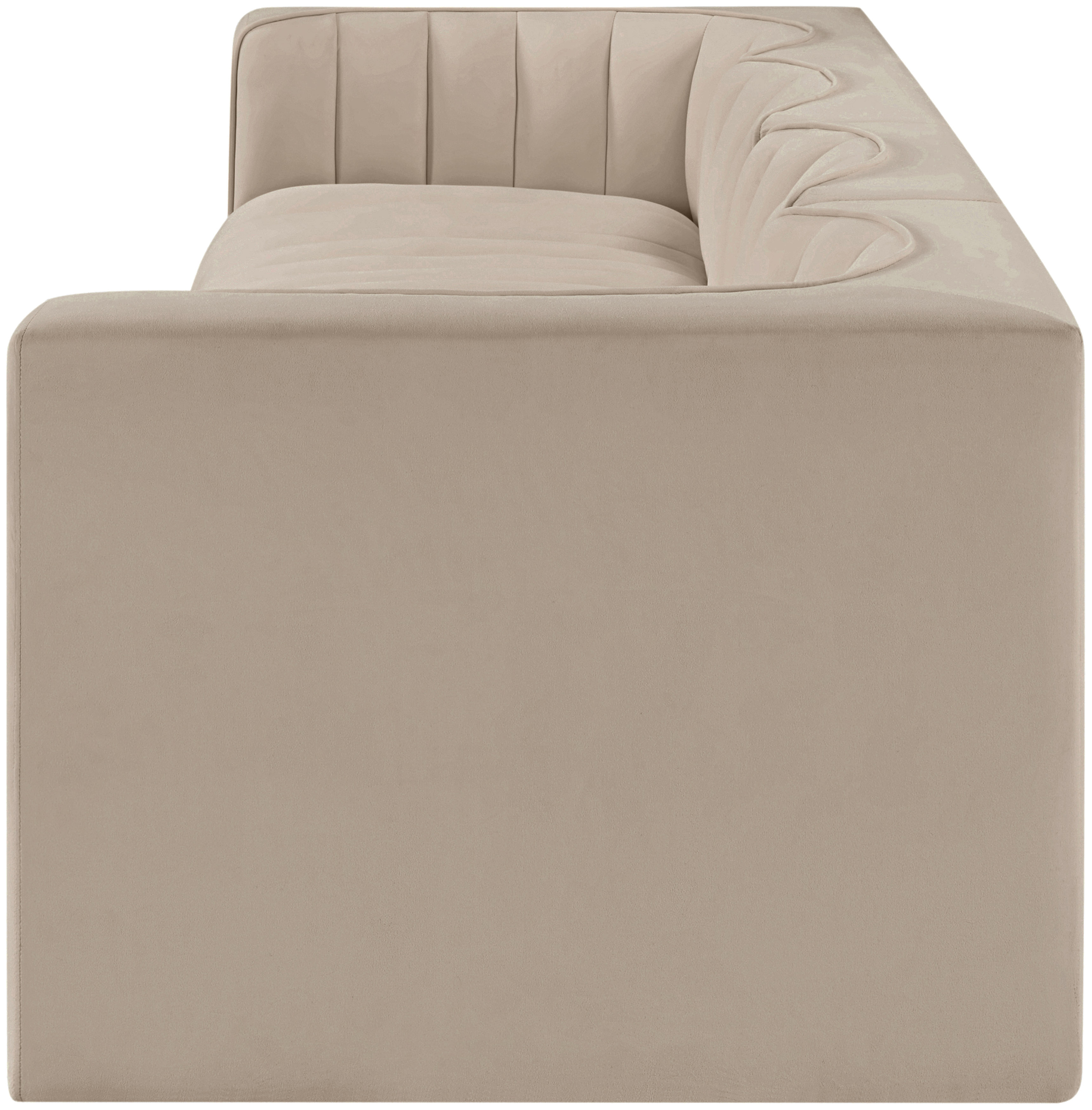 Rummi 126-inch Velvet Performance Fabric Upholstered 4-Piece Modular Sofa