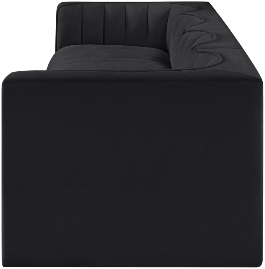 Rummi 126-inch Velvet Performance Fabric Upholstered 4-Piece Modular Sofa