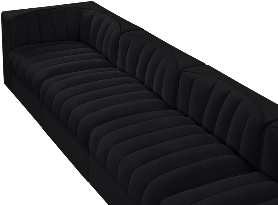Rummi 126-inch Velvet Performance Fabric Upholstered 4-Piece Modular Sofa