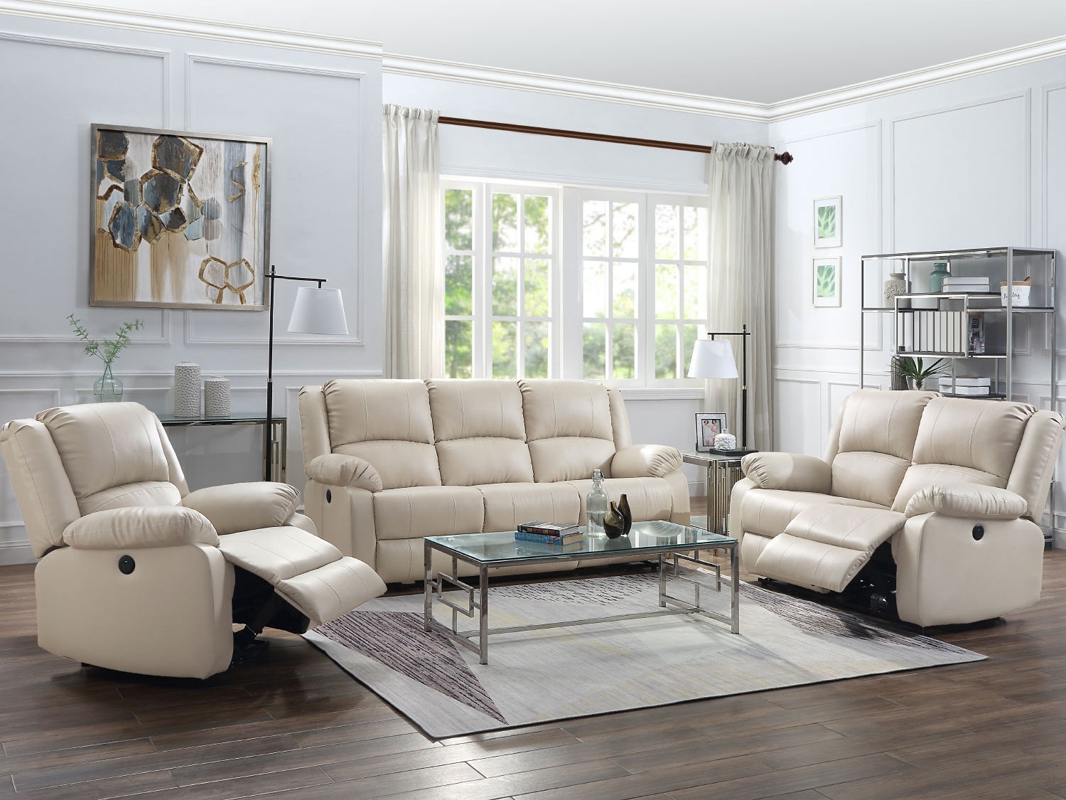 Zuriel Power Motion Leatherette Reclining Living Room Set