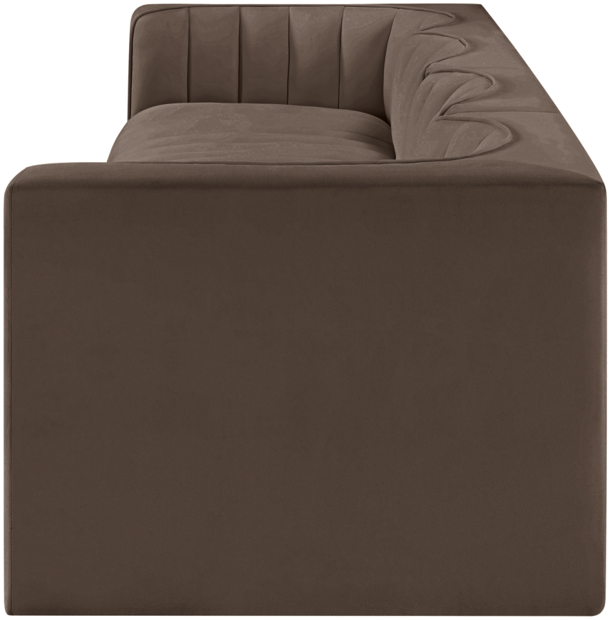 Rummi 126-inch Velvet Performance Fabric Upholstered 4-Piece Modular Sofa