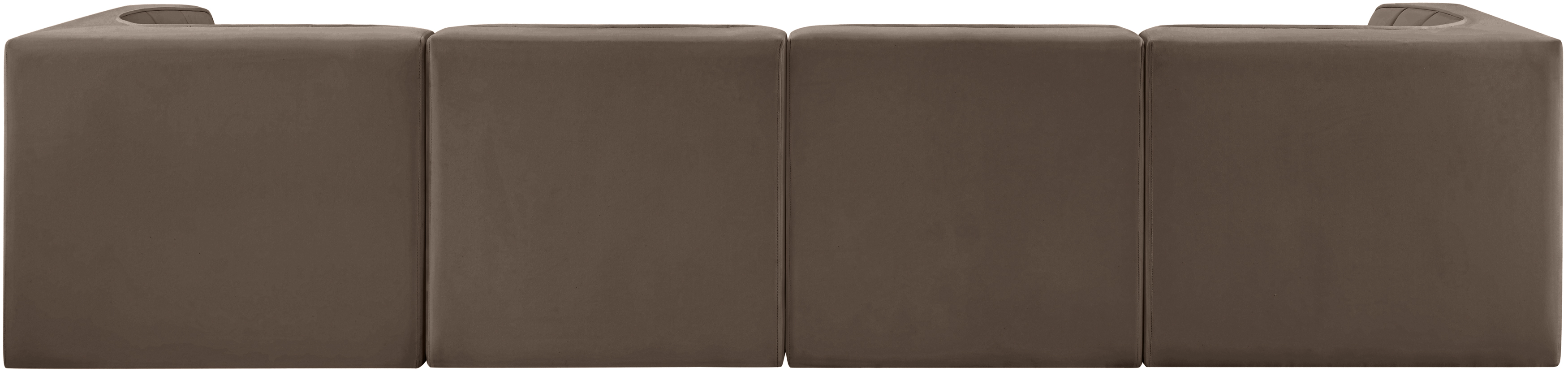 Rummi 126-inch Velvet Performance Fabric Upholstered 4-Piece Modular Sofa