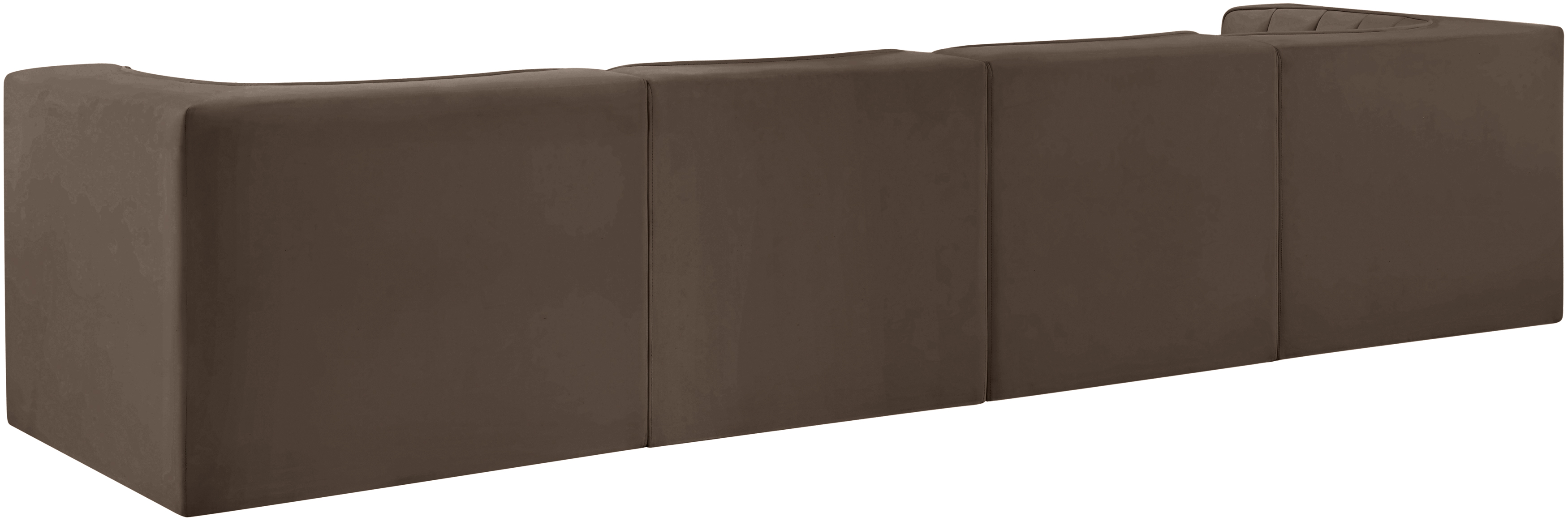 Rummi 126-inch Velvet Performance Fabric Upholstered 4-Piece Modular Sofa