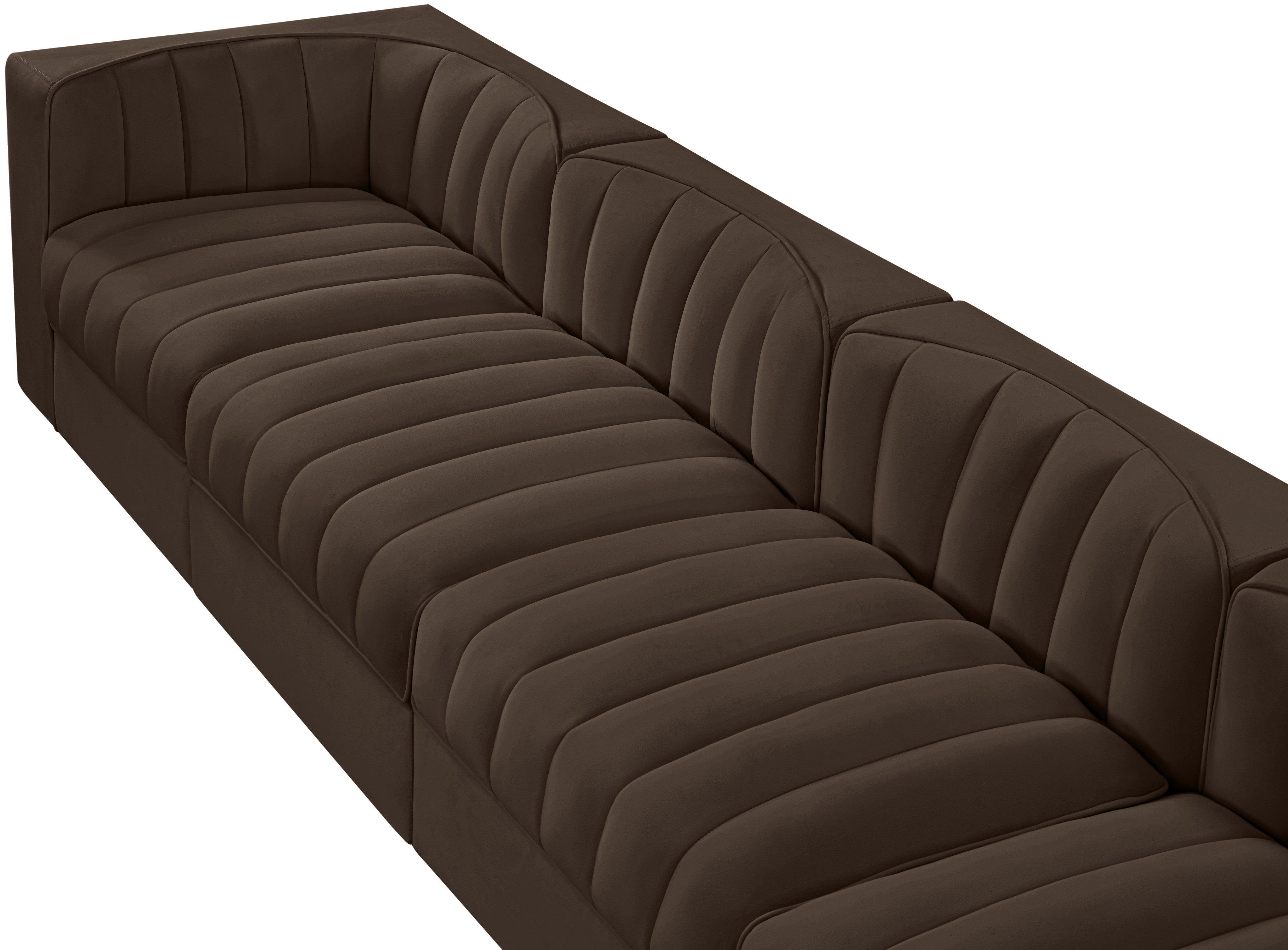 Rummi 126-inch Velvet Performance Fabric Upholstered 4-Piece Modular Sofa