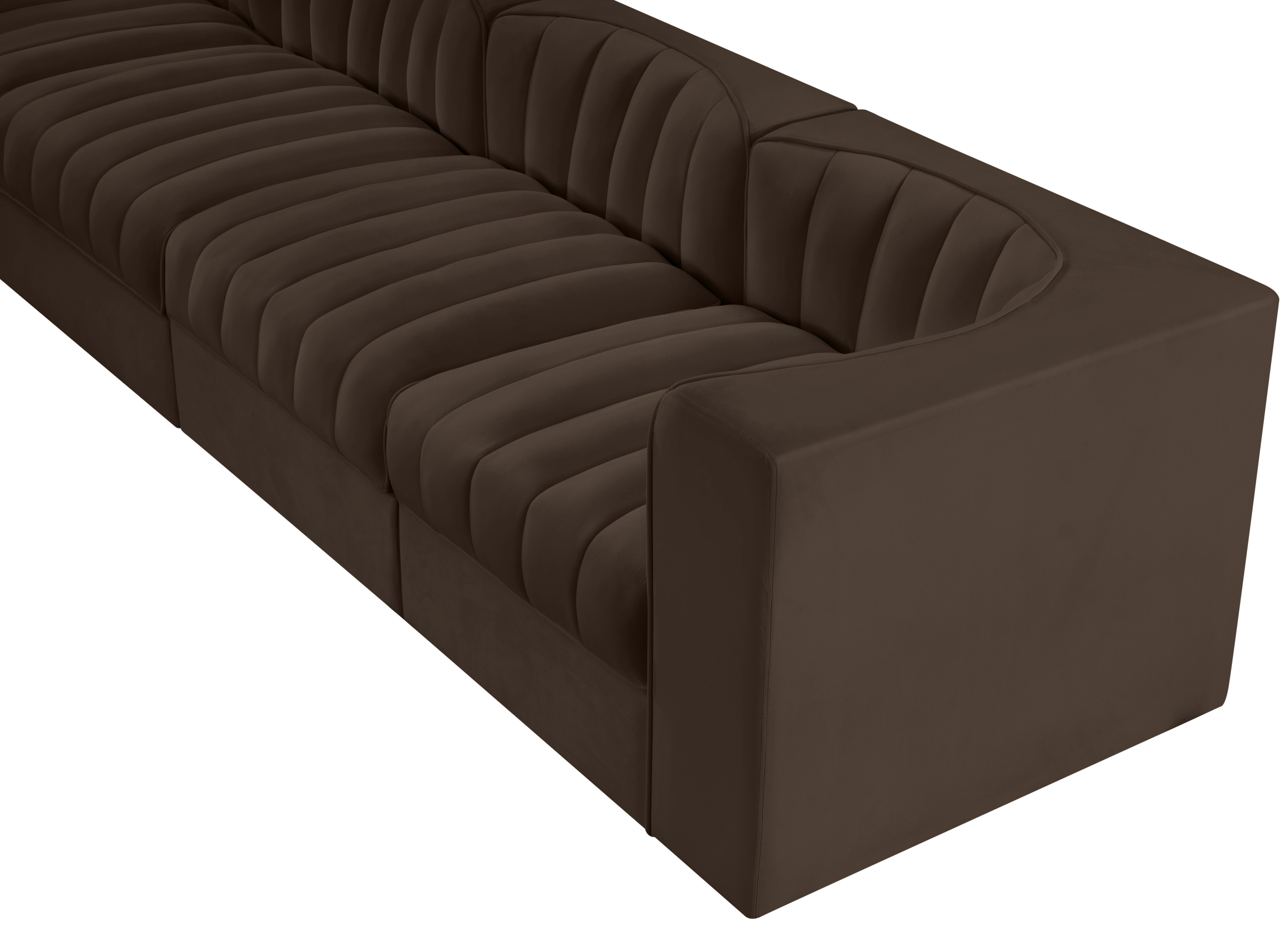 Rummi 126-inch Velvet Performance Fabric Upholstered 4-Piece Modular Sofa