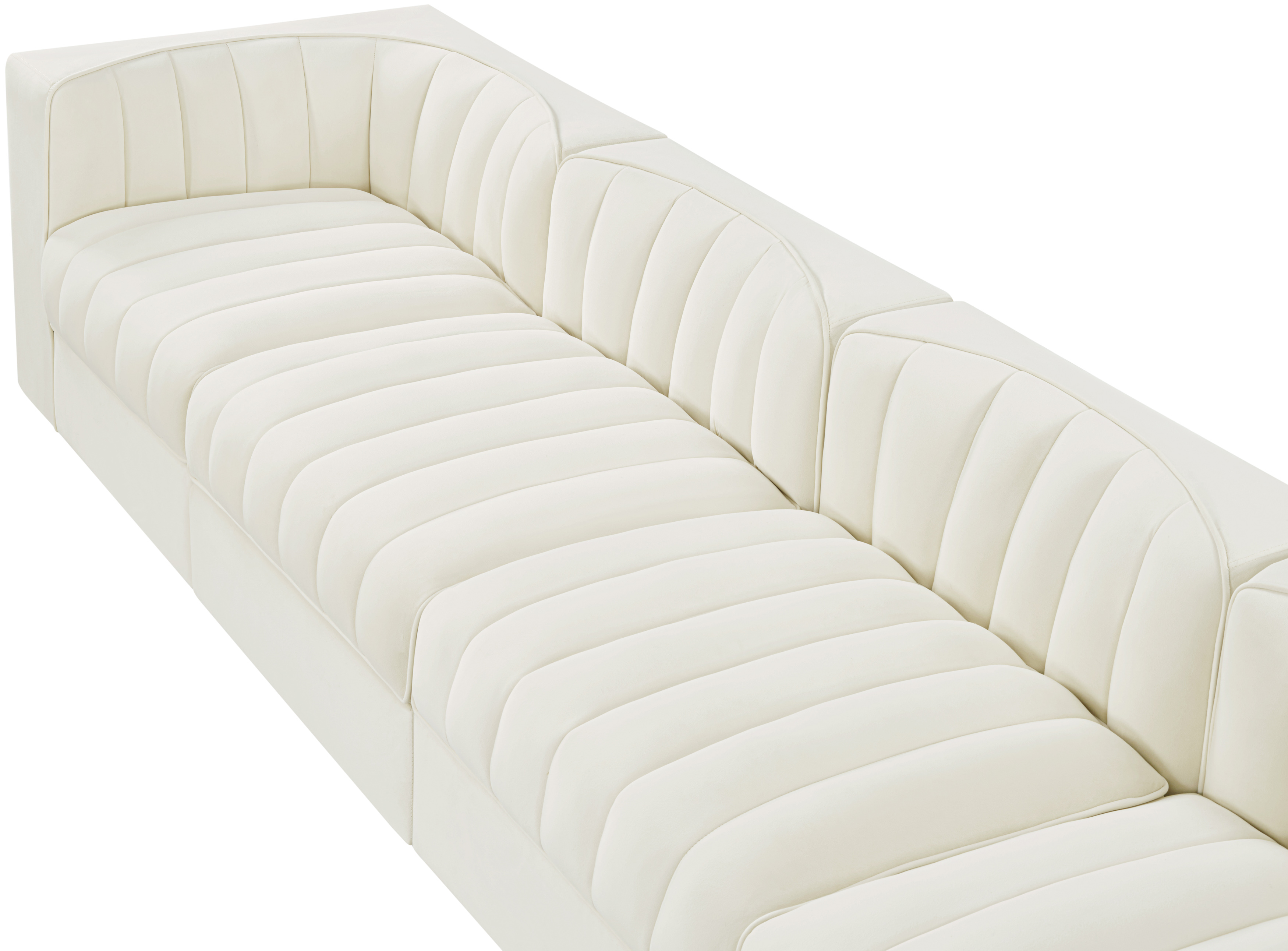 Rummi 126-inch Velvet Performance Fabric Upholstered 4-Piece Modular Sofa